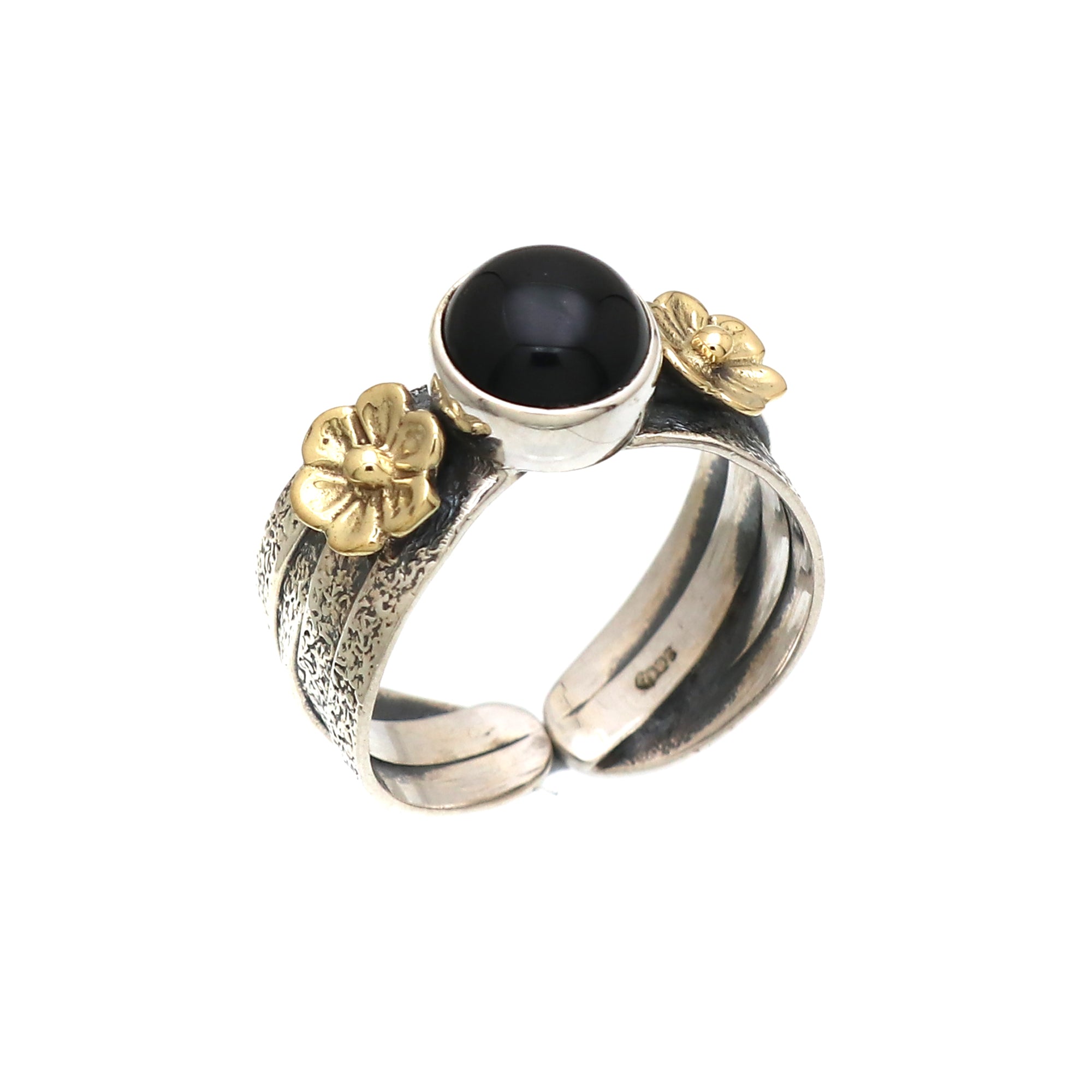 Semi Precious Gemstone Gold Plated Ring