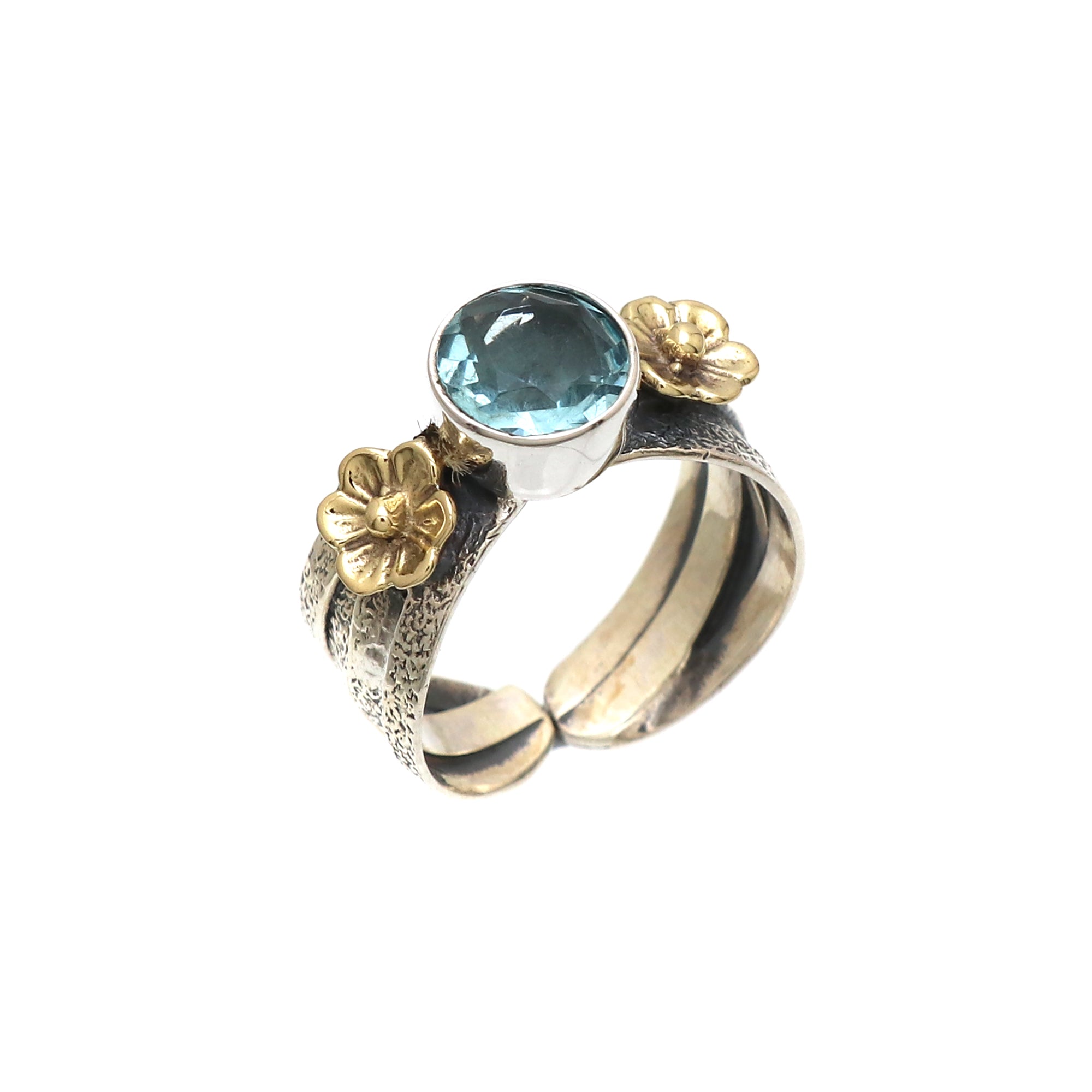 Semi Precious Gemstone Gold Plated Ring