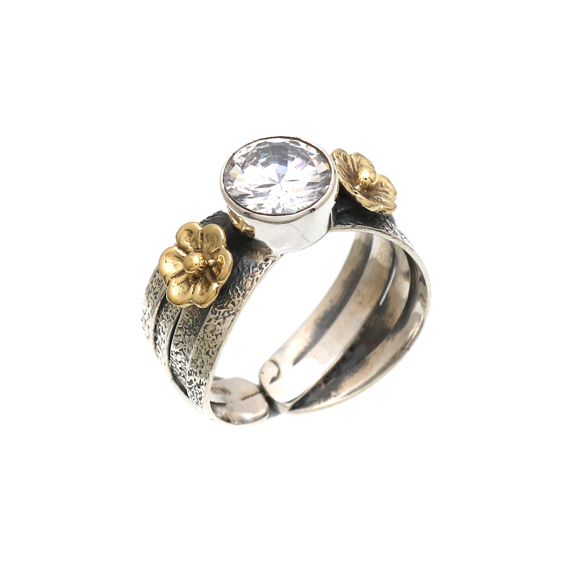Semi Precious Gemstone Gold Plated Ring