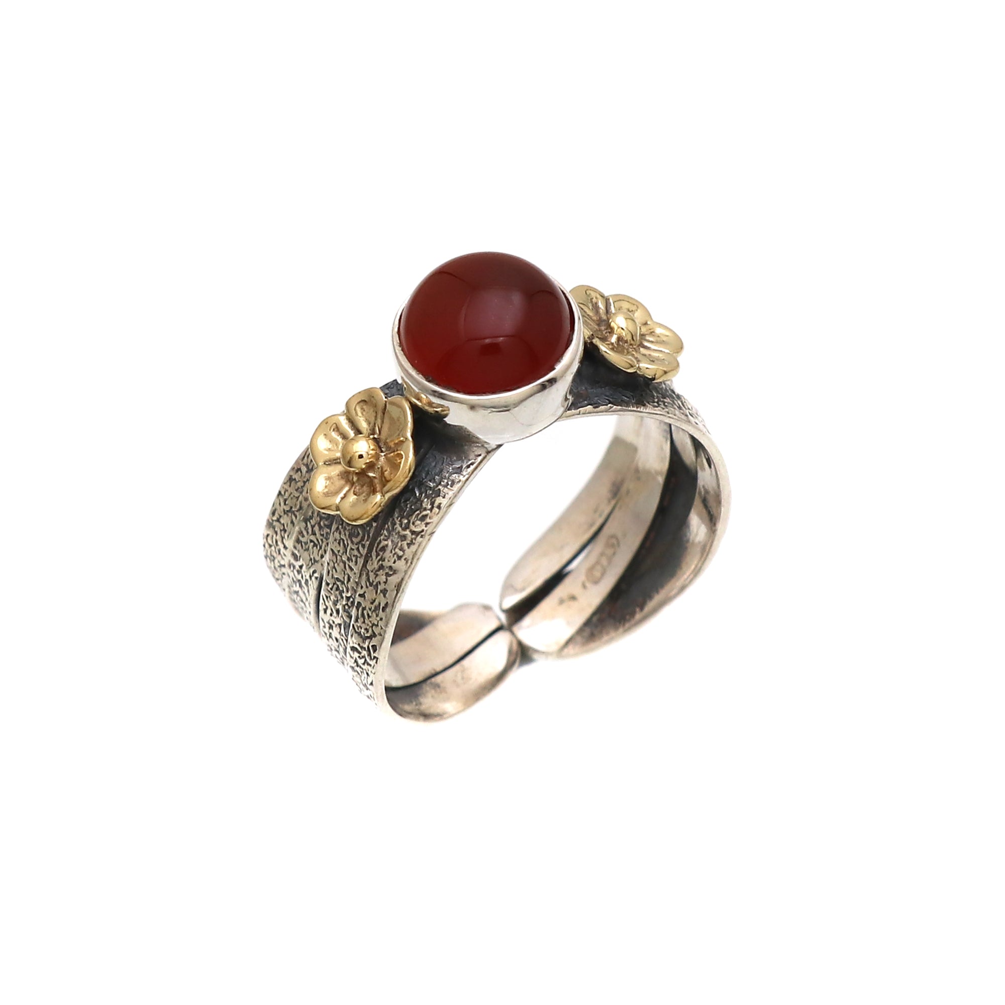 Semi Precious Gemstone Gold Plated Ring