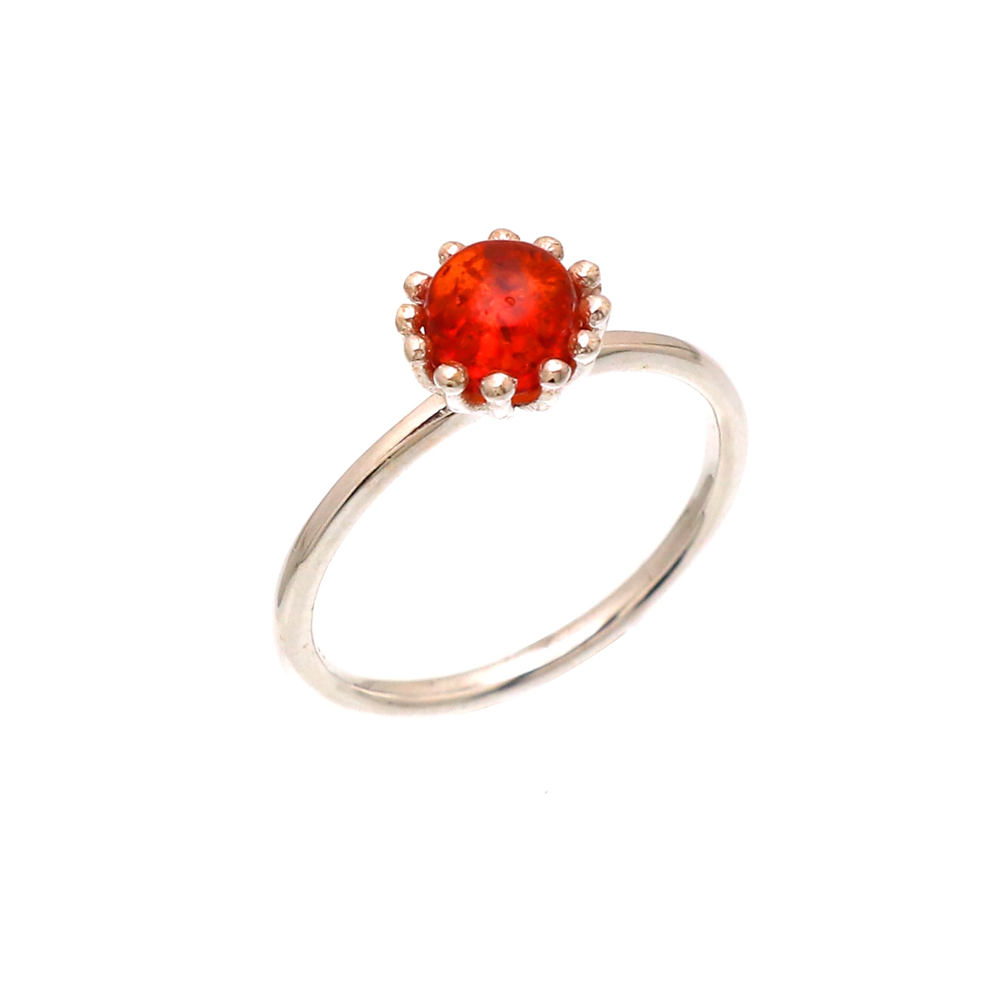 Flower Design Silver Ring