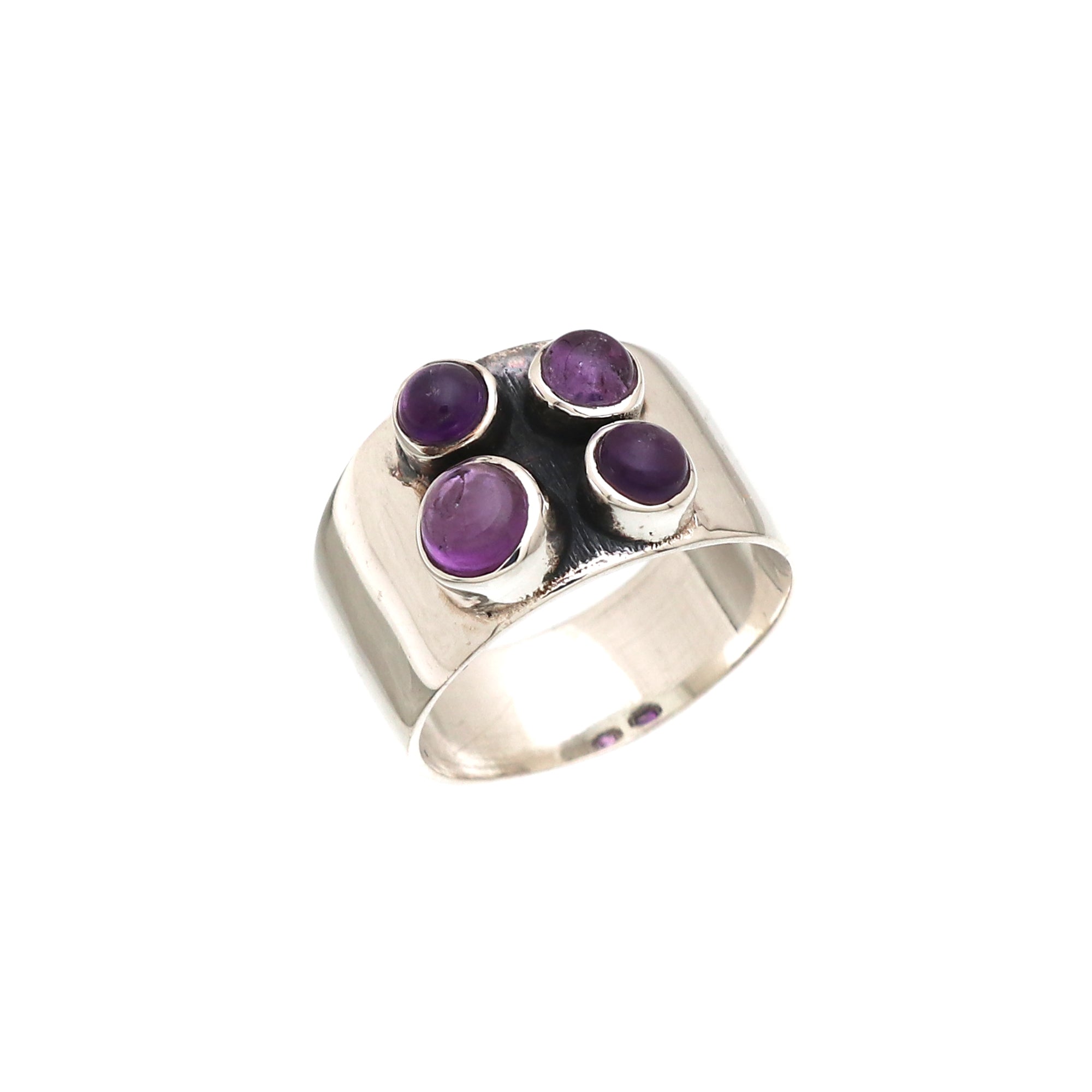 4 Gemstone Silver Ring