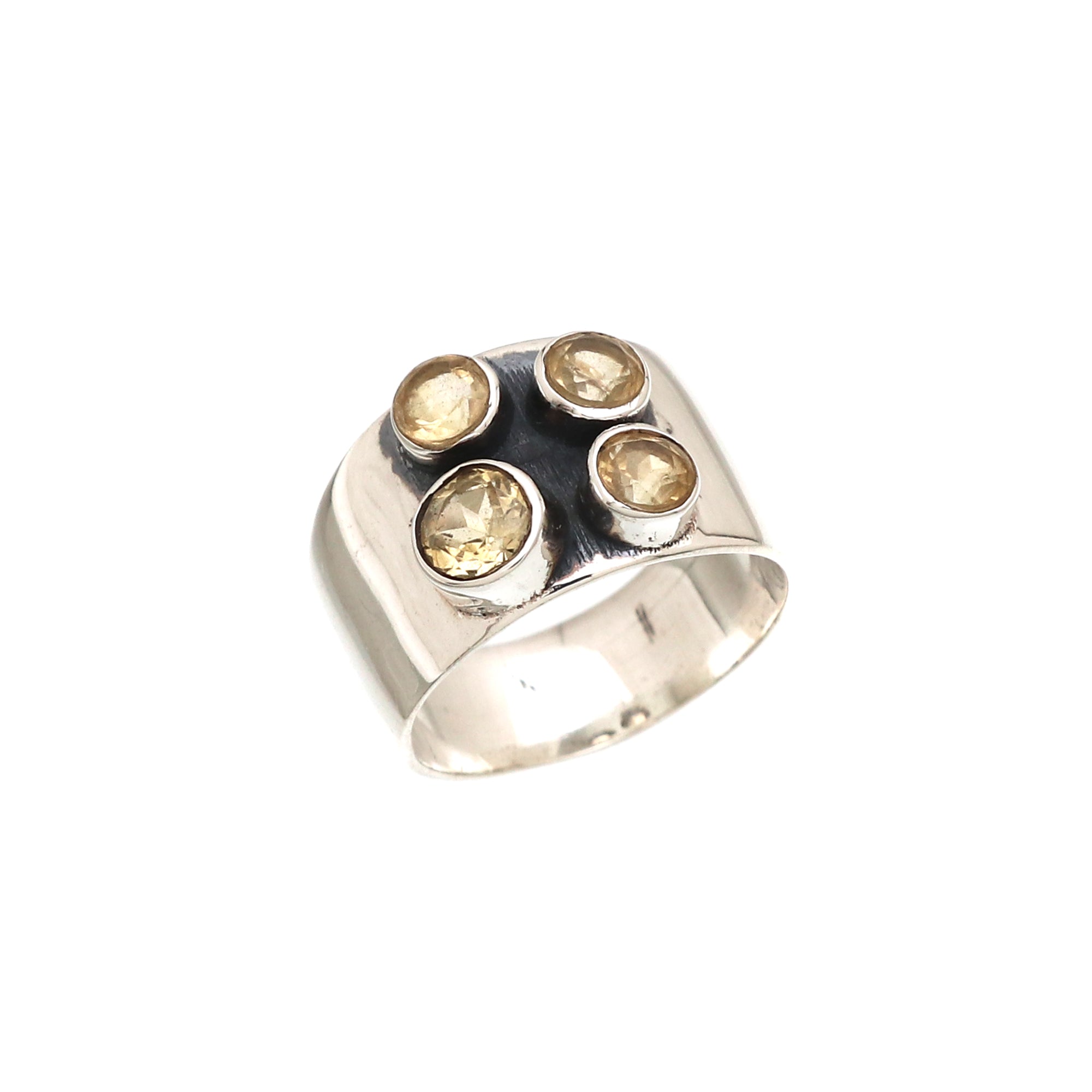 4 Gemstone Silver Ring