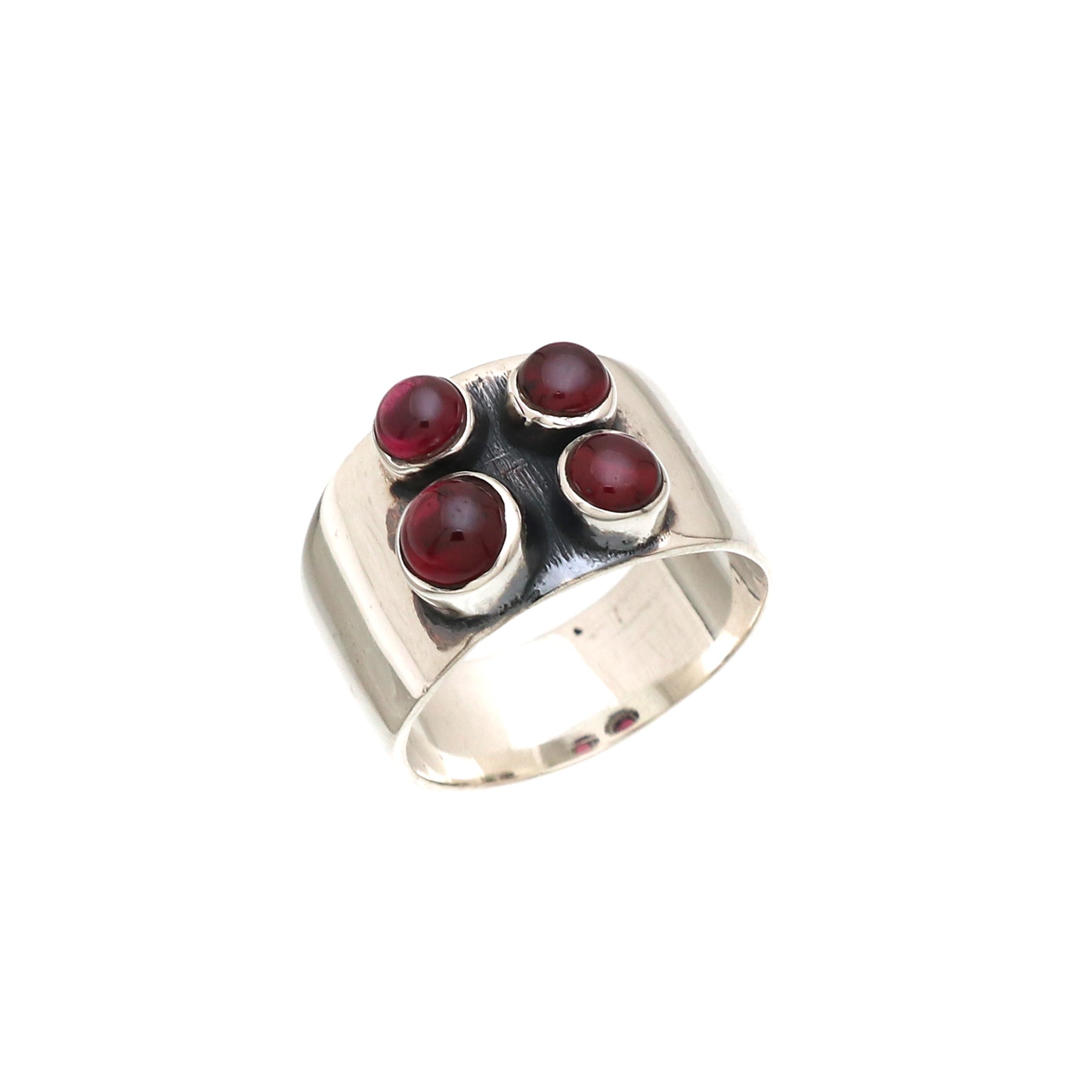 4 Gemstone Silver Ring