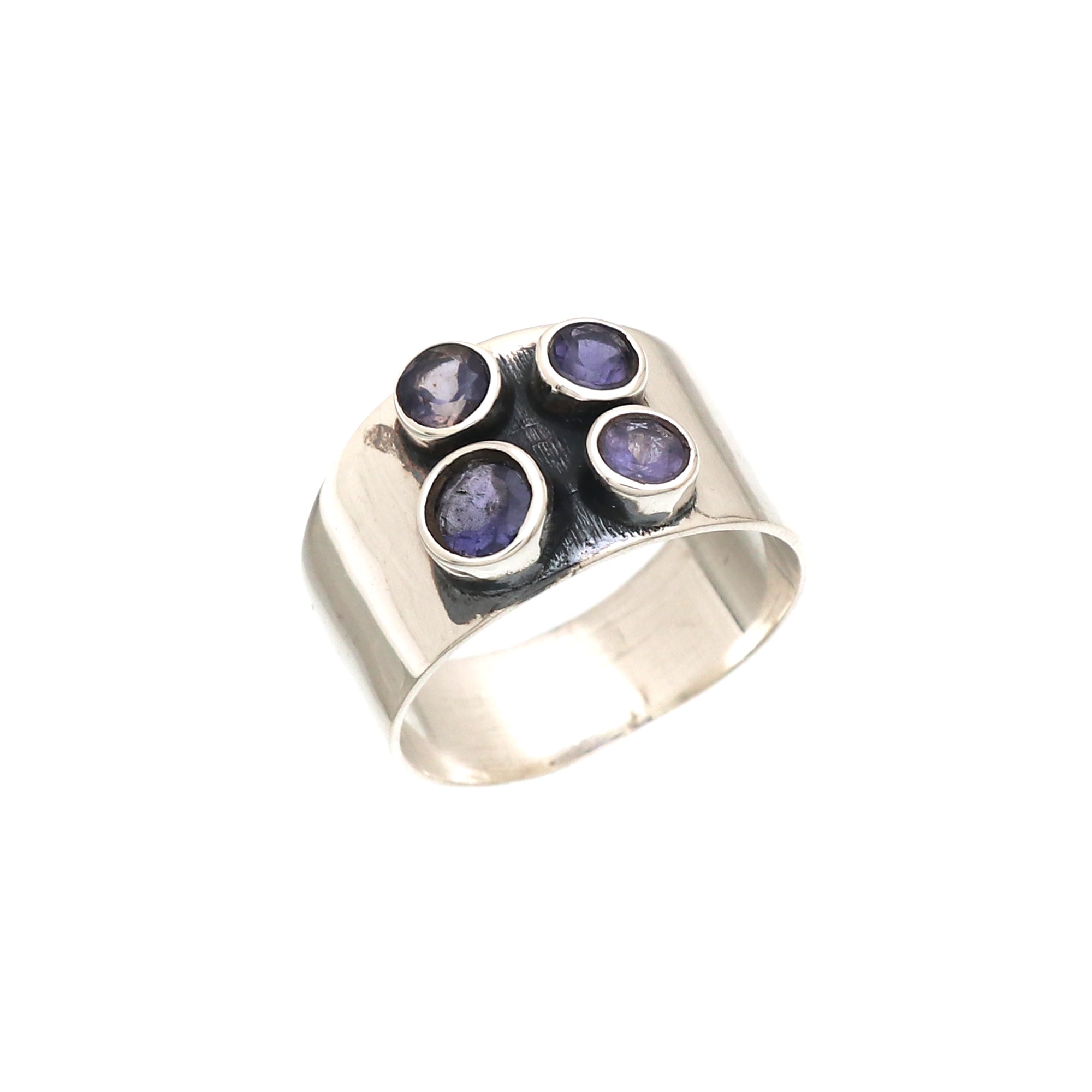 4 Gemstone Silver Ring