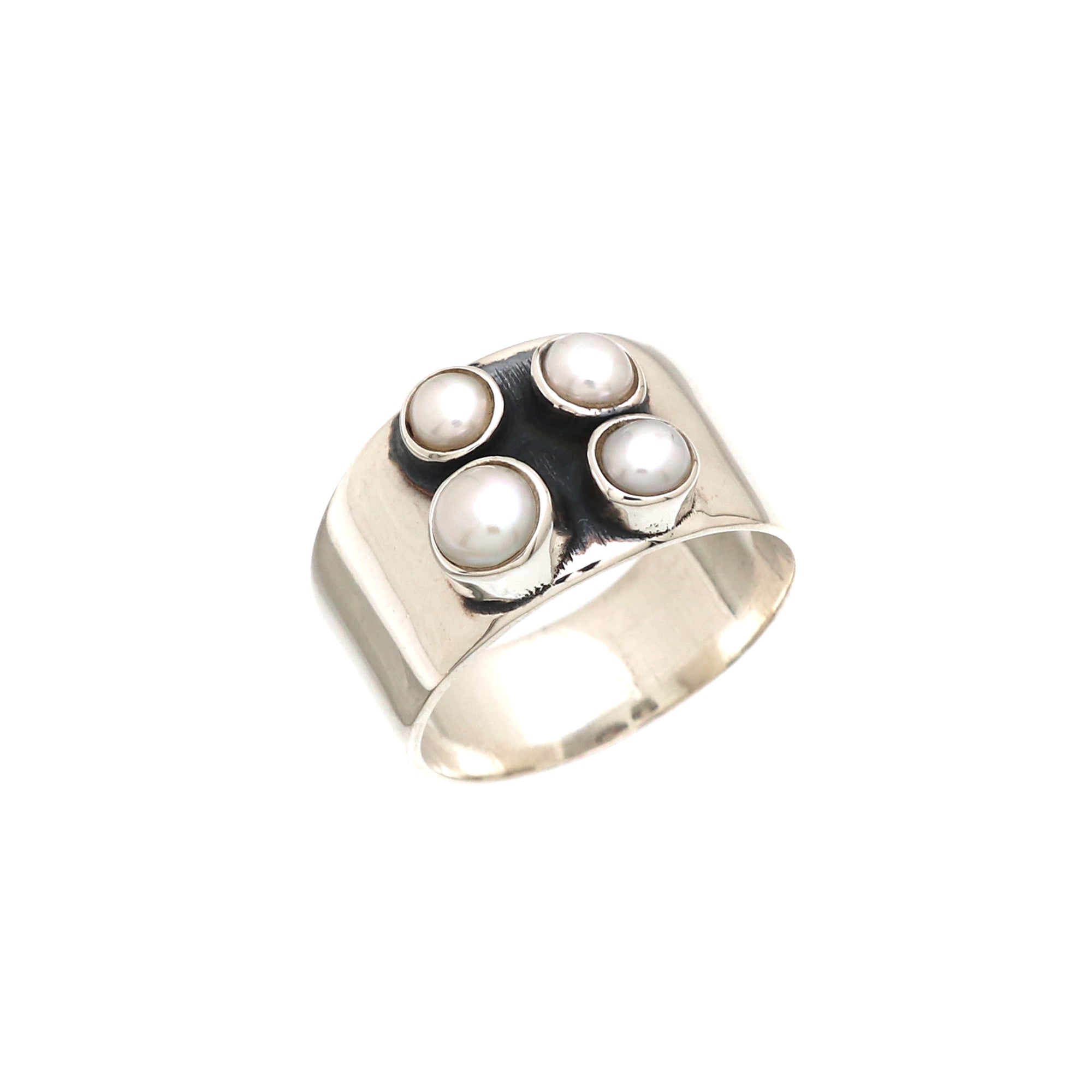 4 Gemstone Silver Ring