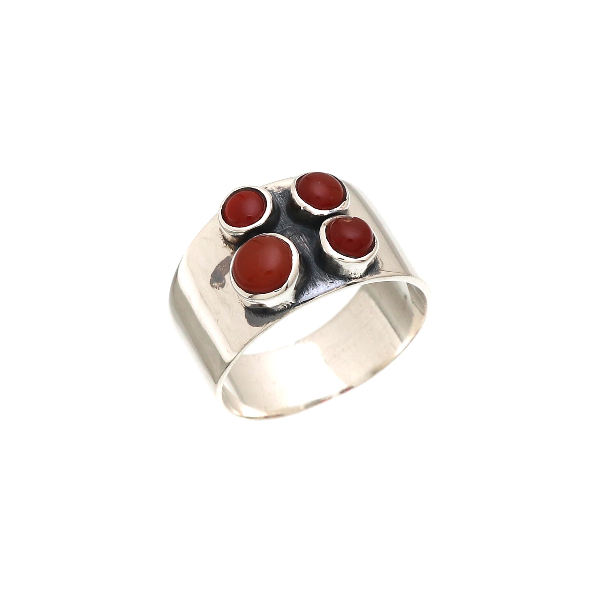 4 Gemstone Silver Ring