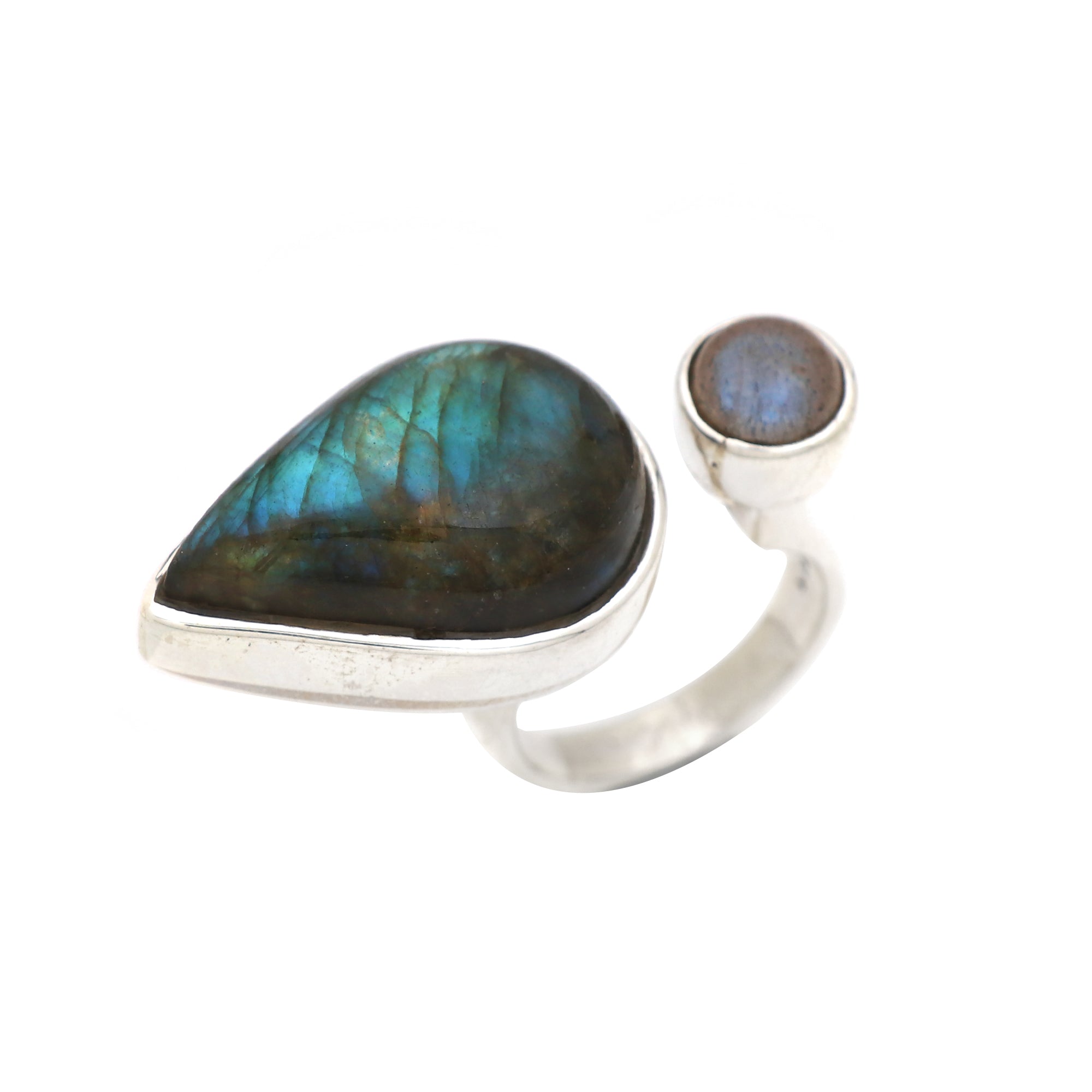 Teardrop Labradorite Ring