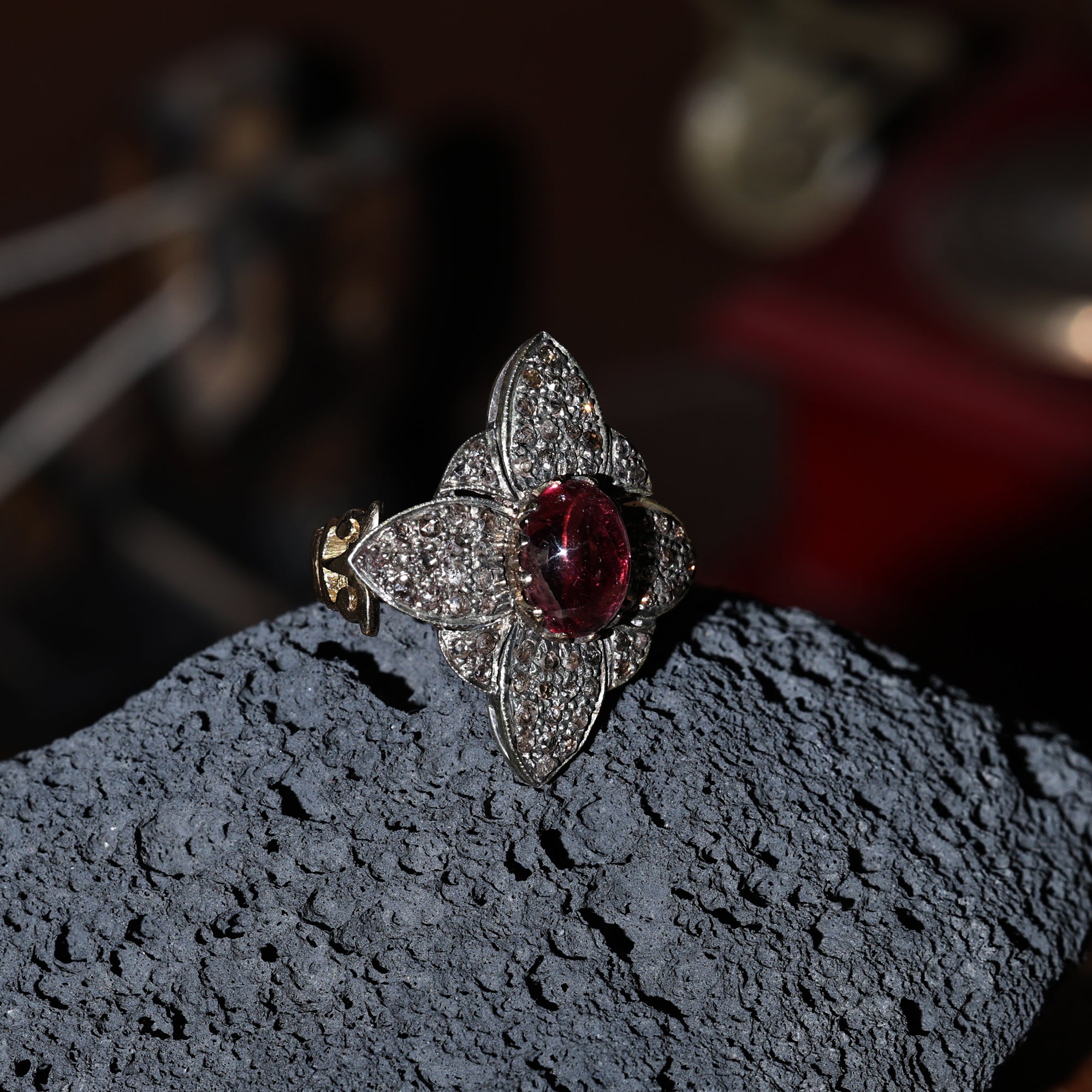 Morning Dew Stacker Ruby Ring