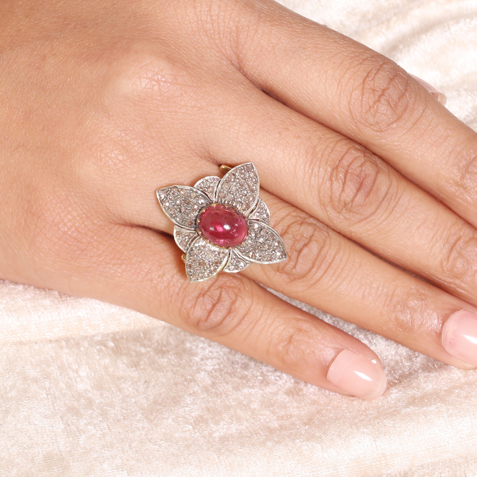Morning Dew Stacker Ruby Ring
