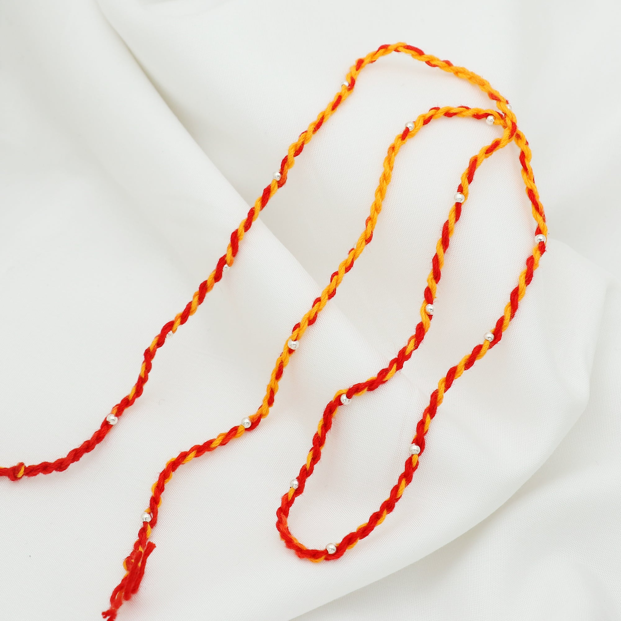 Sterling Silver Thread Silver Balls Rakhi