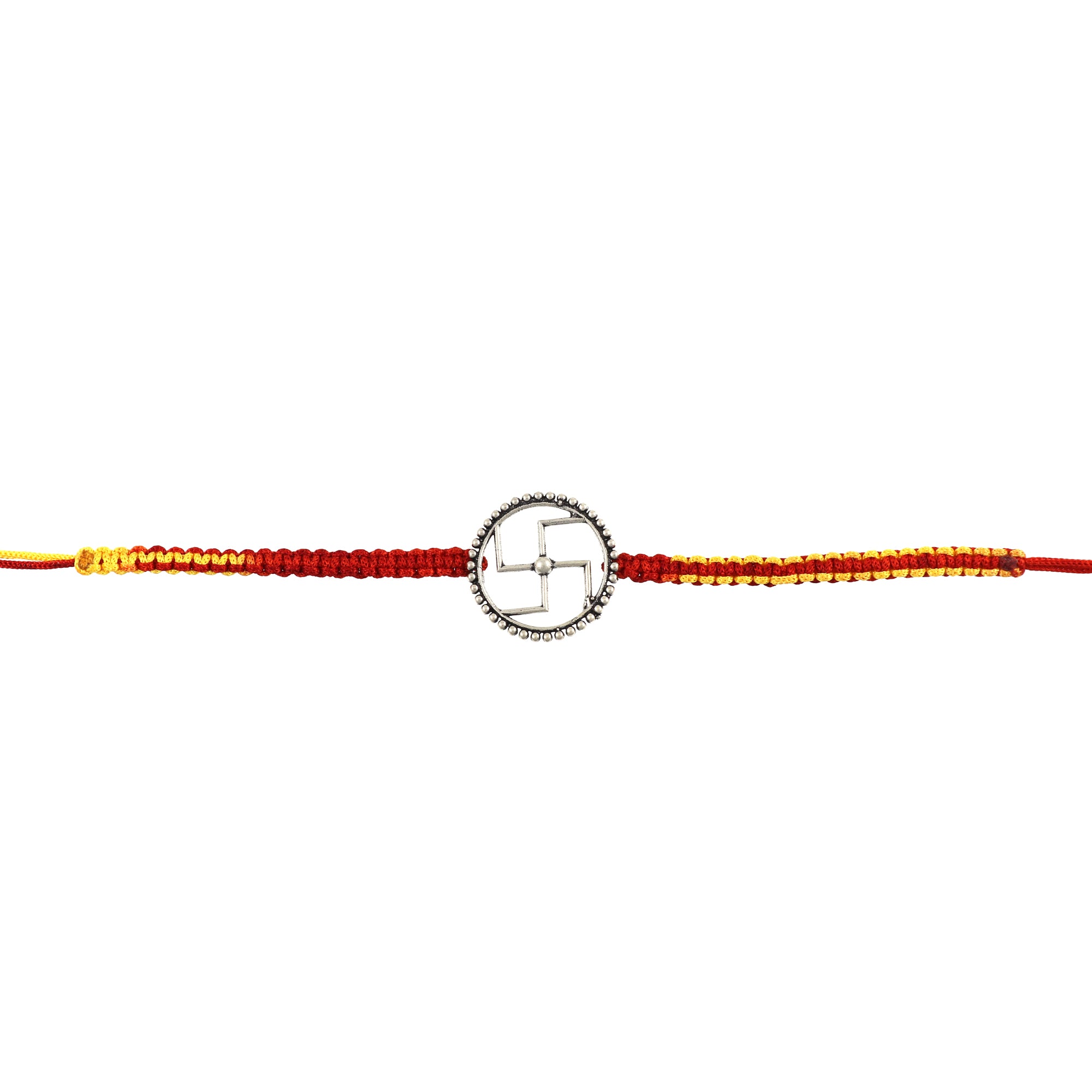 Sterling Silver Thread Swastika Rakhi Bracelet Rakhi
