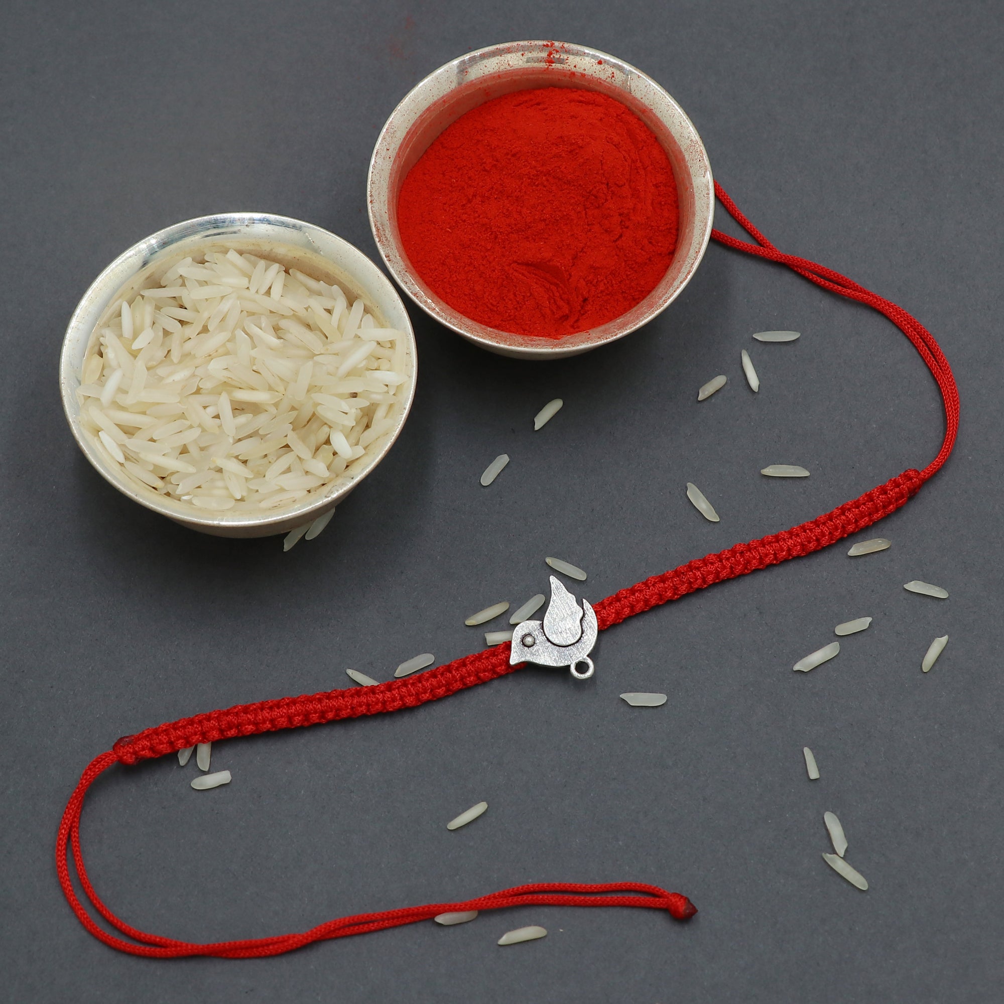 Sterling Silver Thread Bird Rakhi