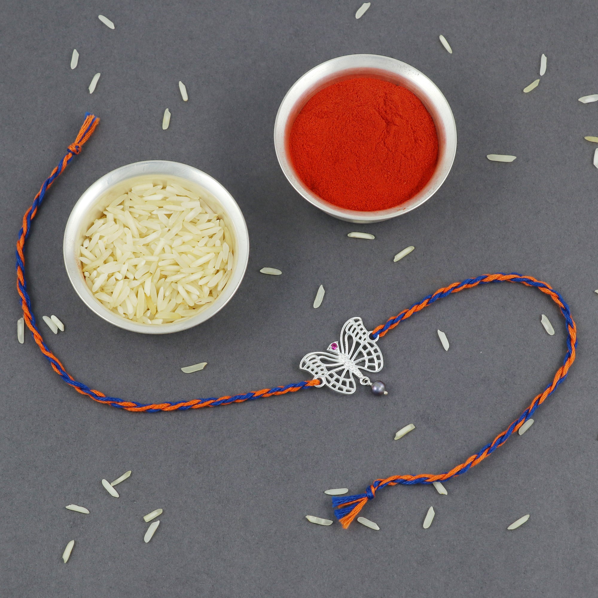 Sterling Silver Thread Butterfly Bracelet Rakhi