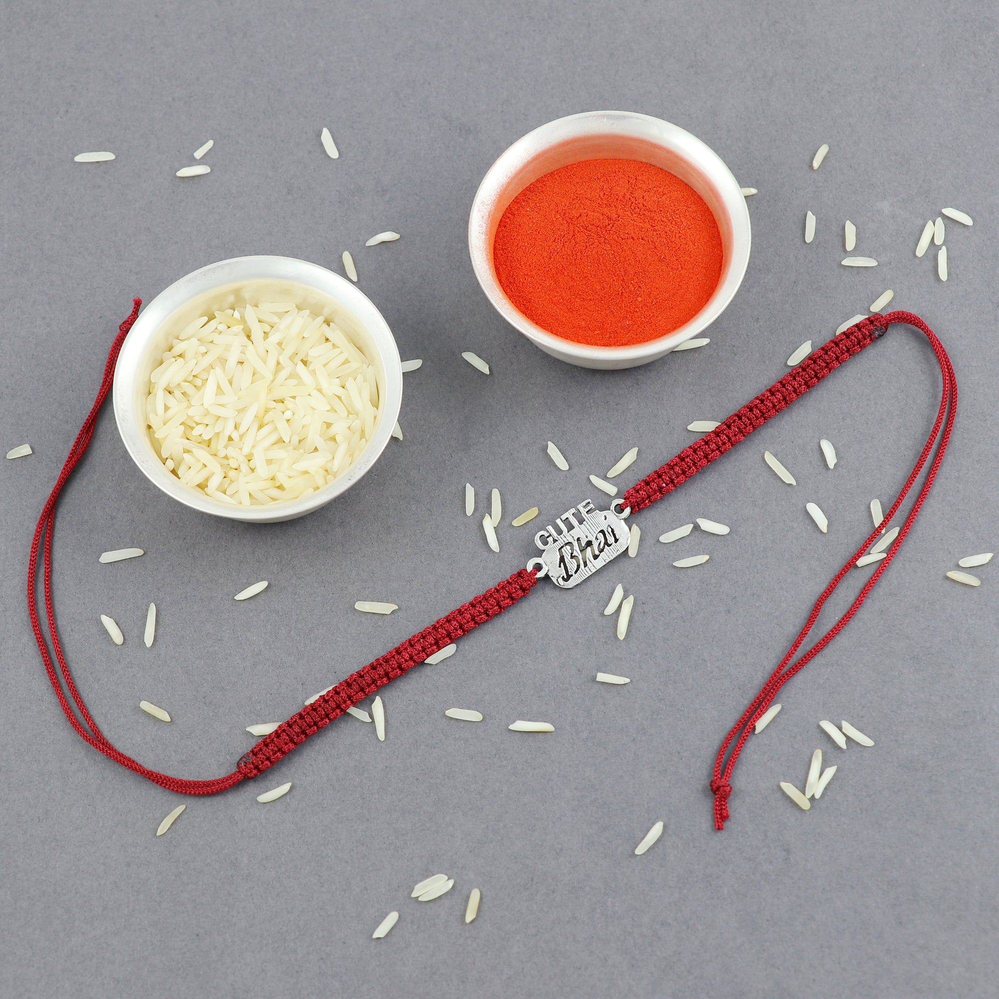 Sterling Silver Thread Cute Bhai Rakhi