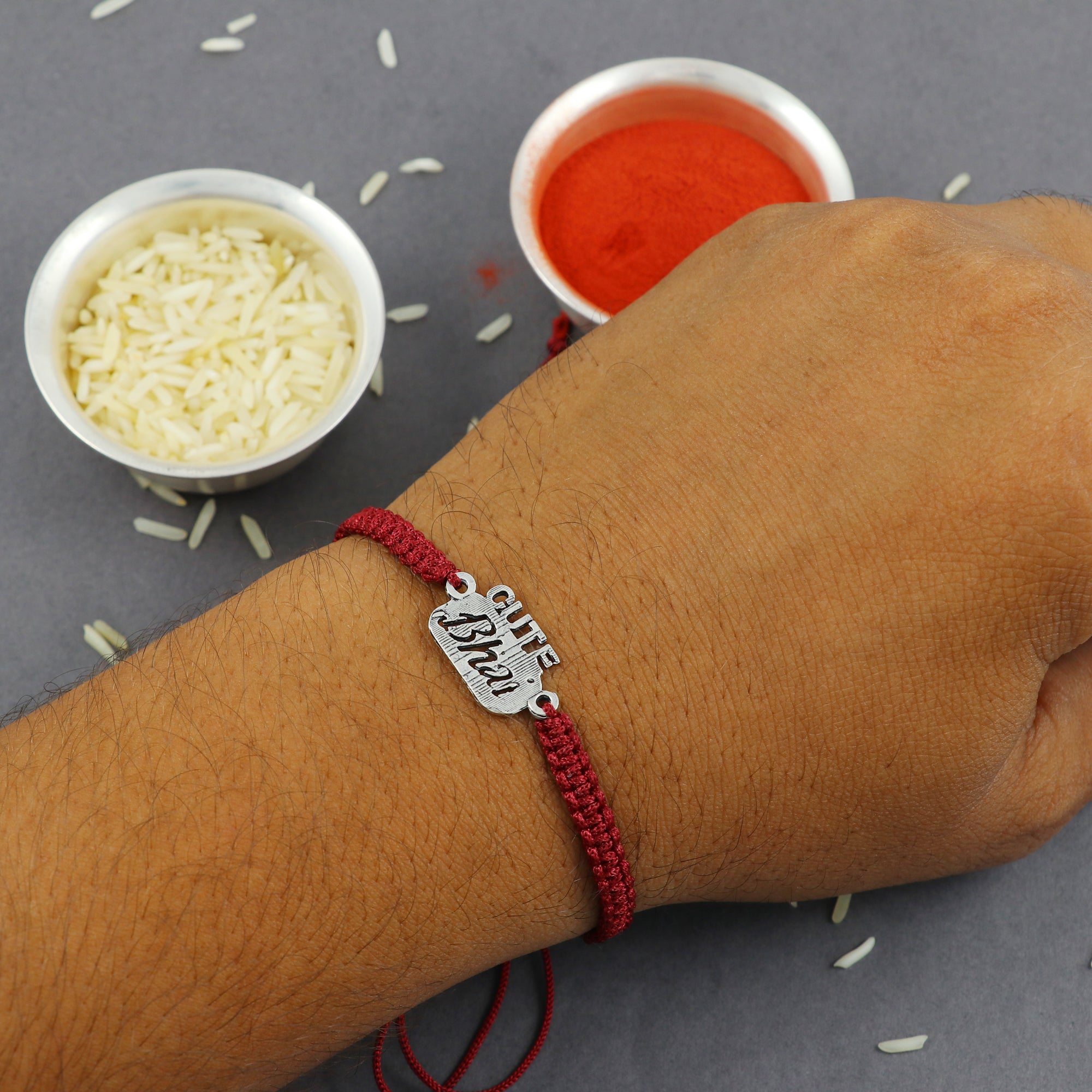 Sterling Silver Thread Cute Bhai Rakhi