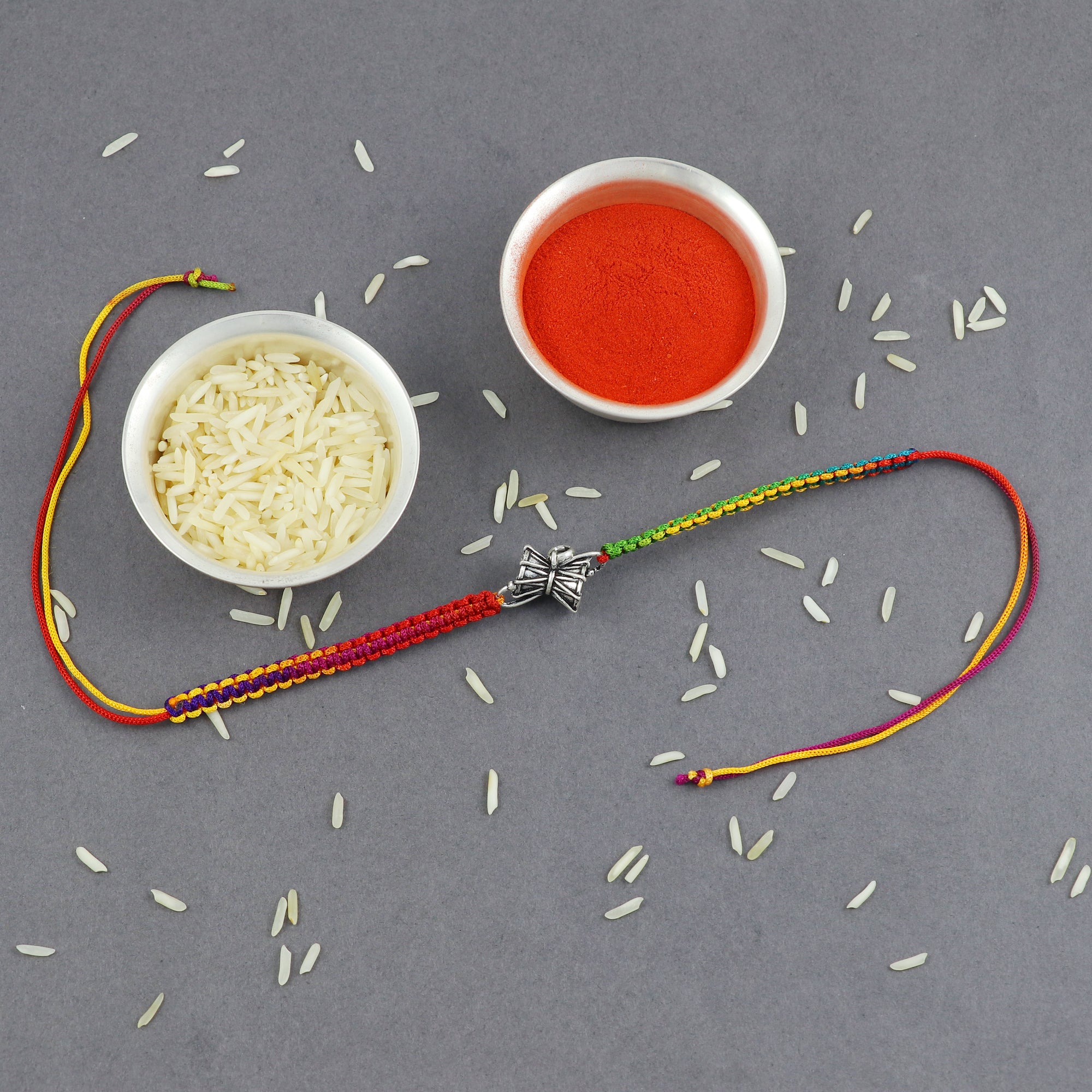 Sterling Silver Thread Dumroo Rakhi Bracelet Rakhi