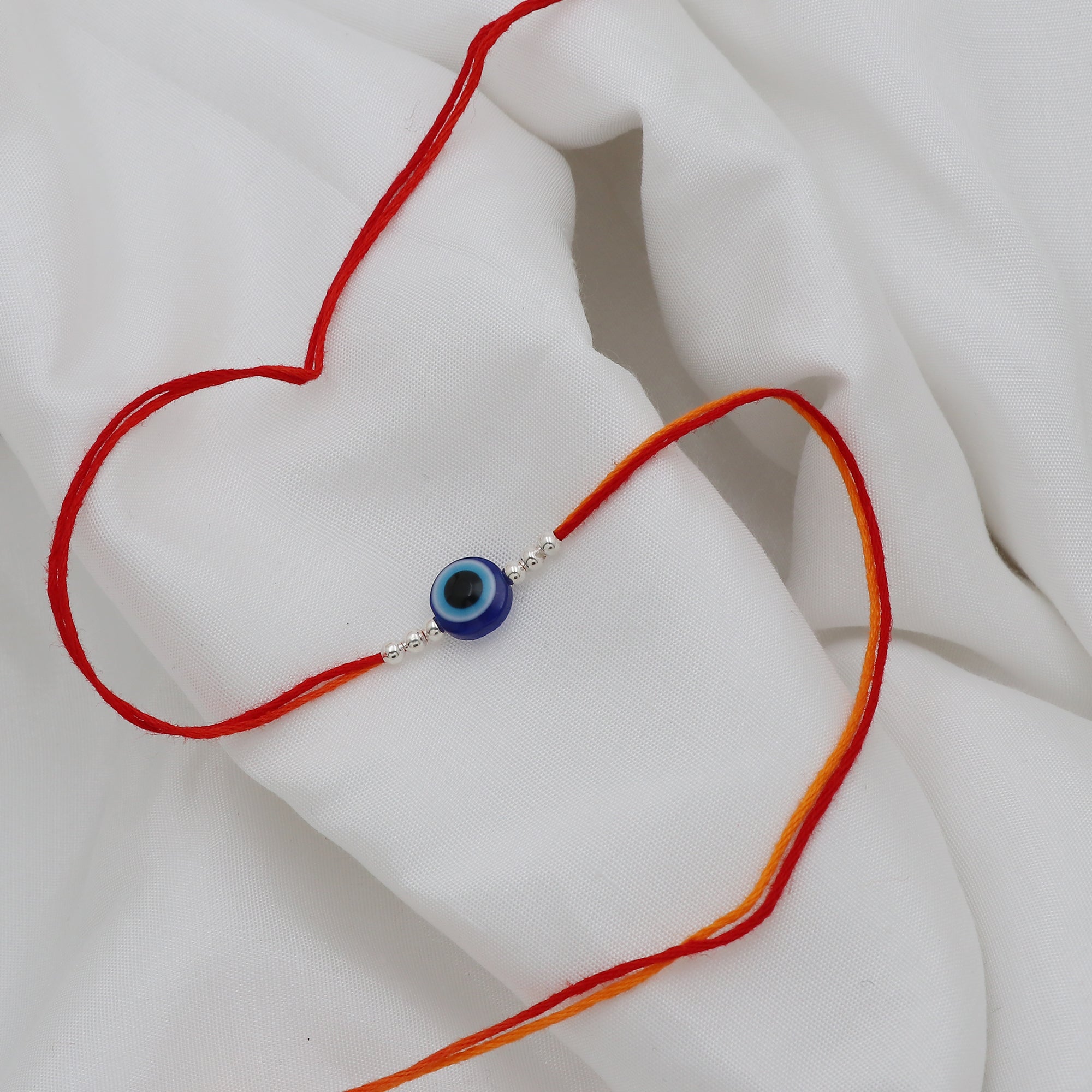 Sterling Silver Thread Evil Eye Rakhi