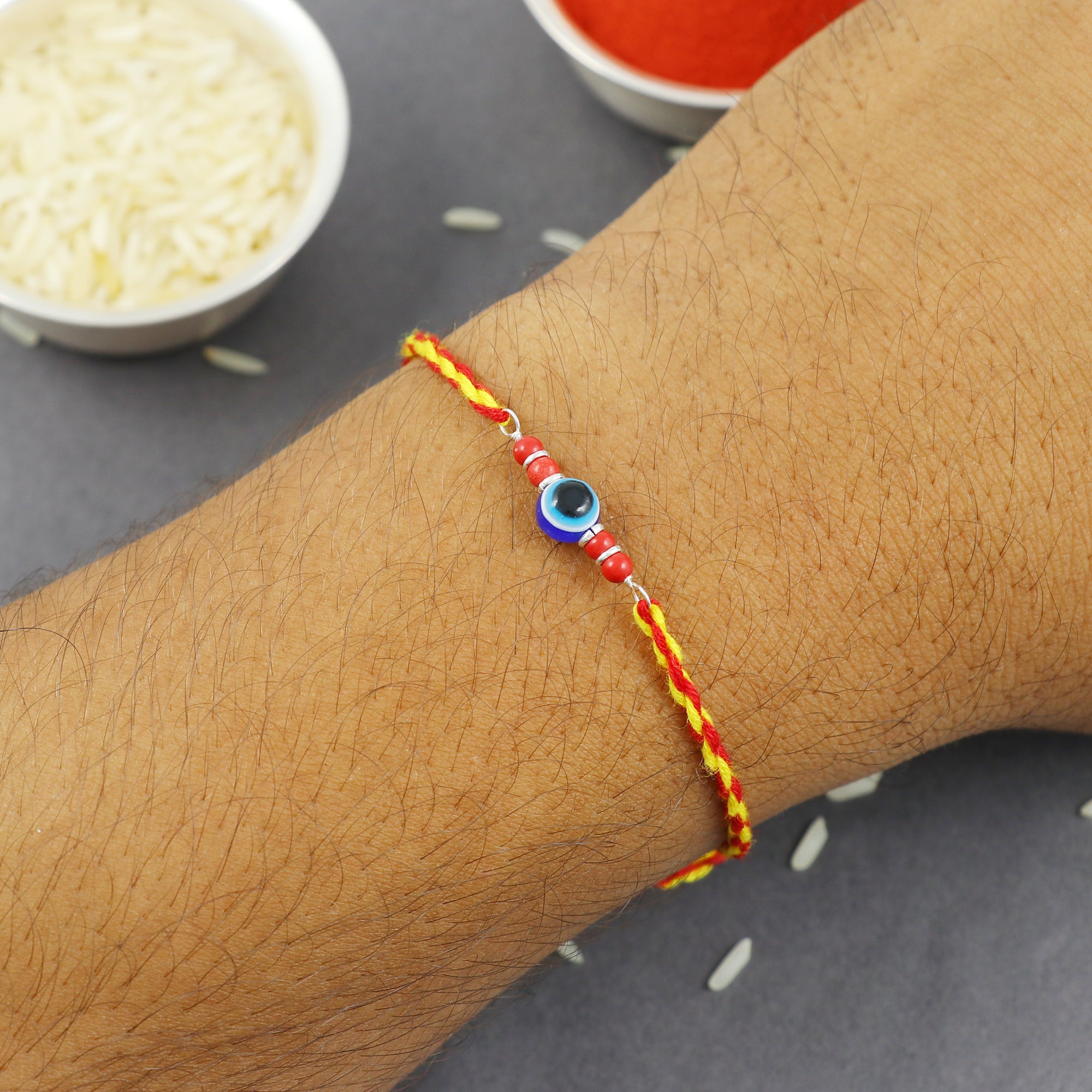 Sterling Silver Thread Evil Eye Bracelet Rakhi