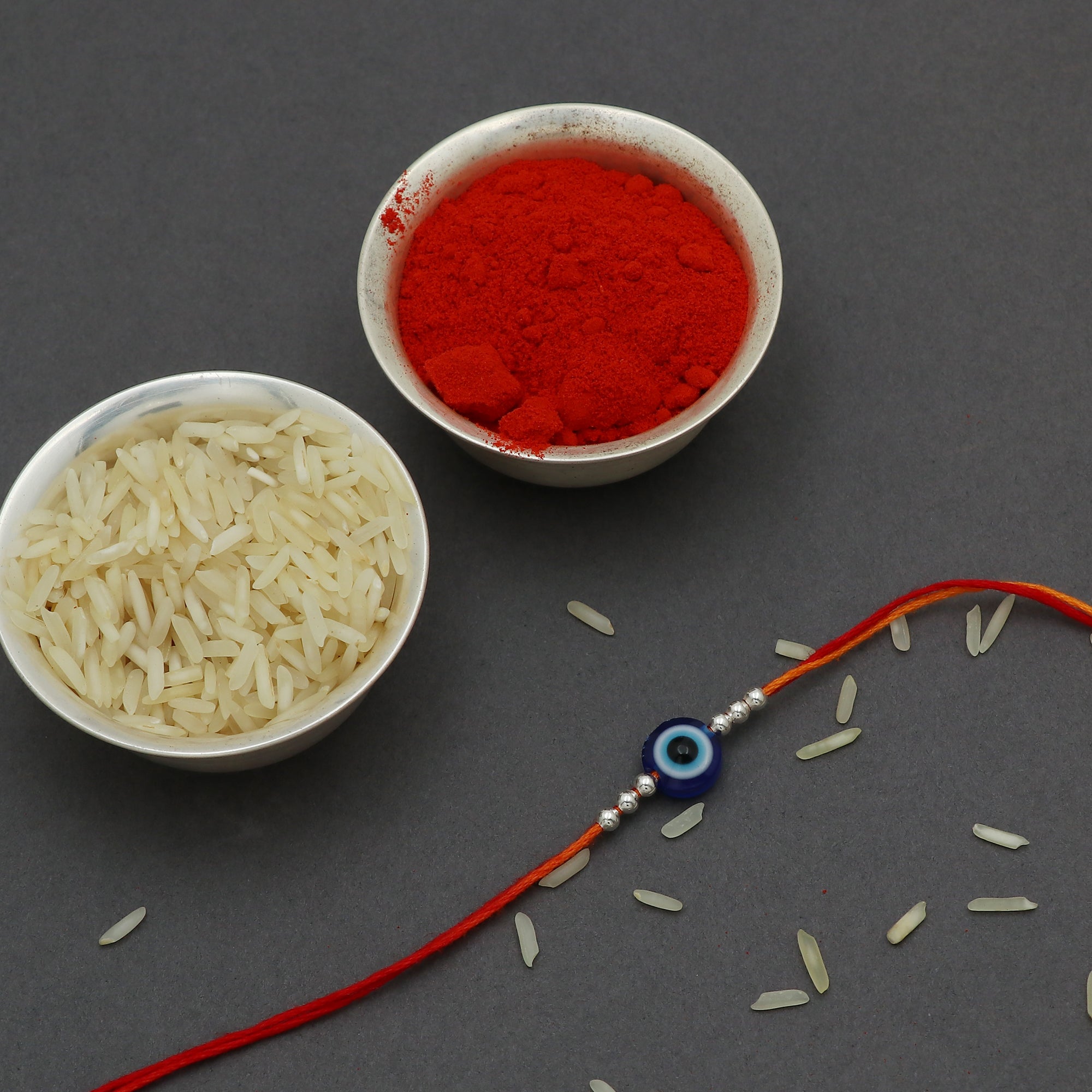 Sterling Silver Thread Evil Eye Rakhi