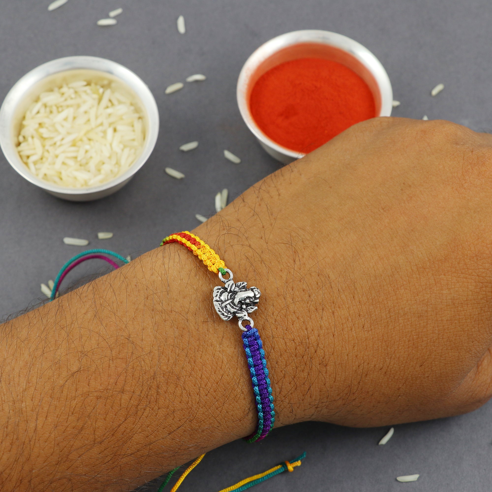 Sterling Silver Thread Ganesh Rakhi