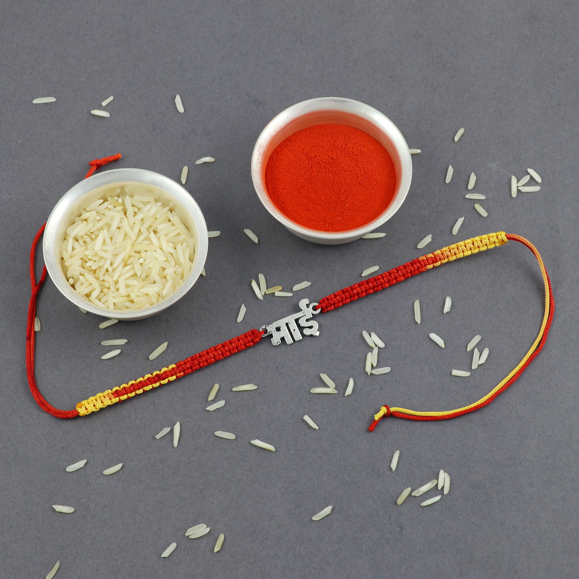 Sterling Silver Thread Silver Hindi Bhai Rakhi
