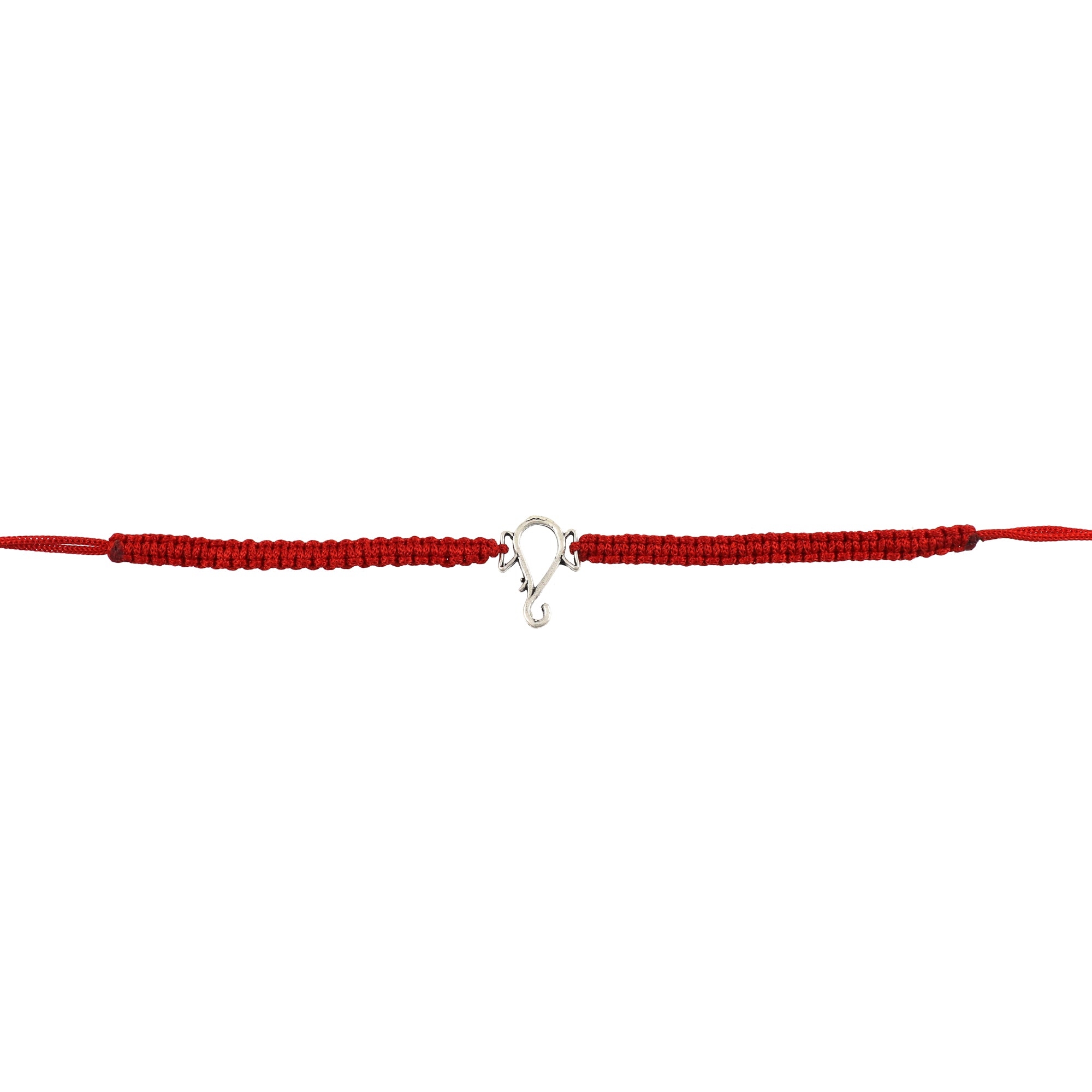 Sterling Silver Thread Little Ganesha Rakhi Bracelet