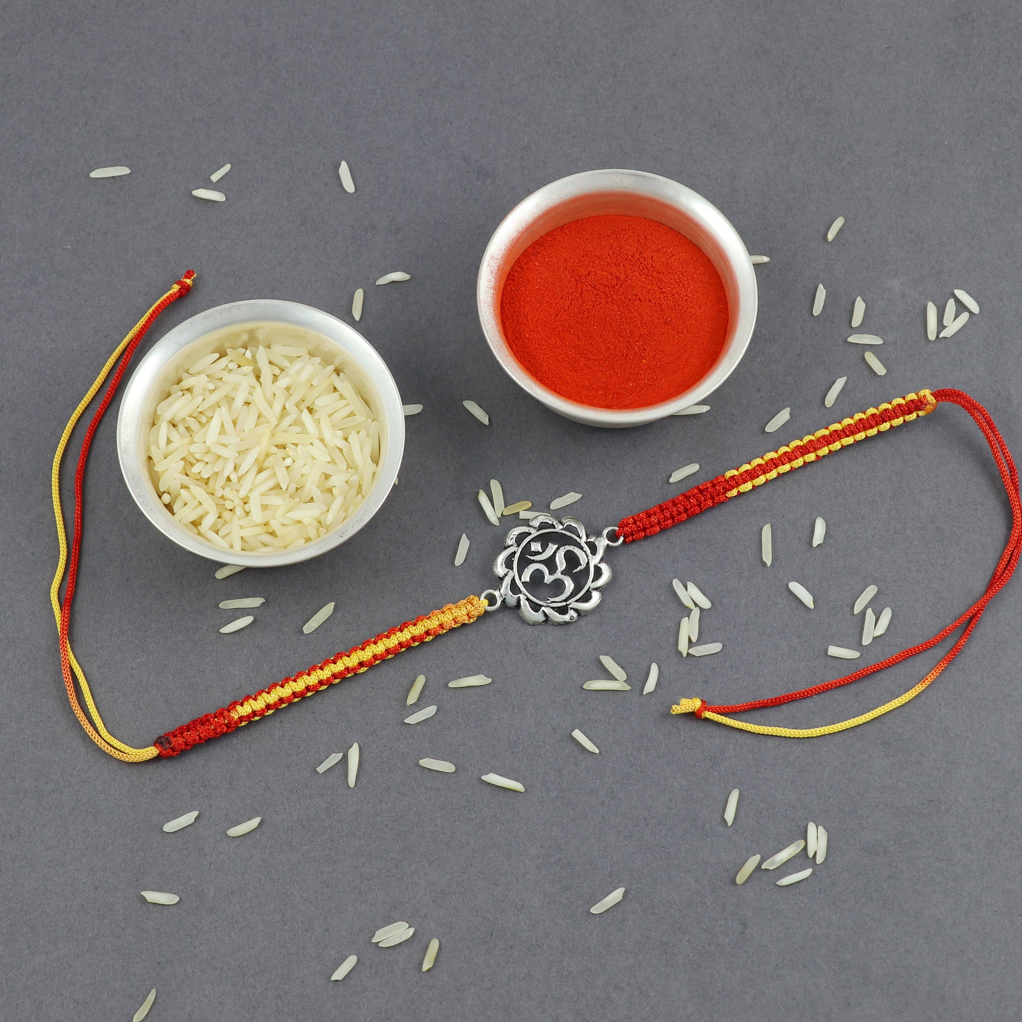 Sterling Silver Thread Ohmay Bracelet Rakhi