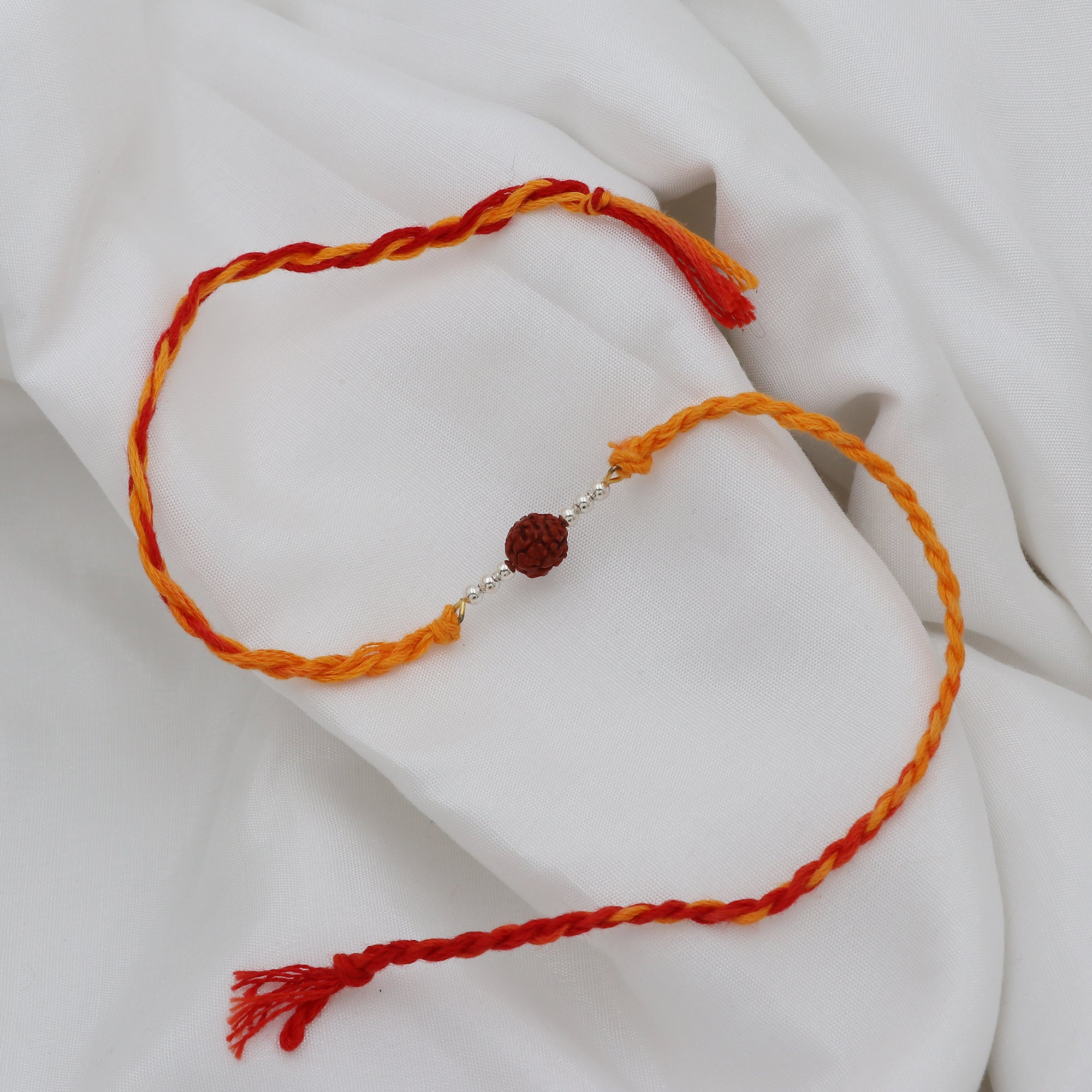 Sterling Silver Thread Rudraksh Rakhi