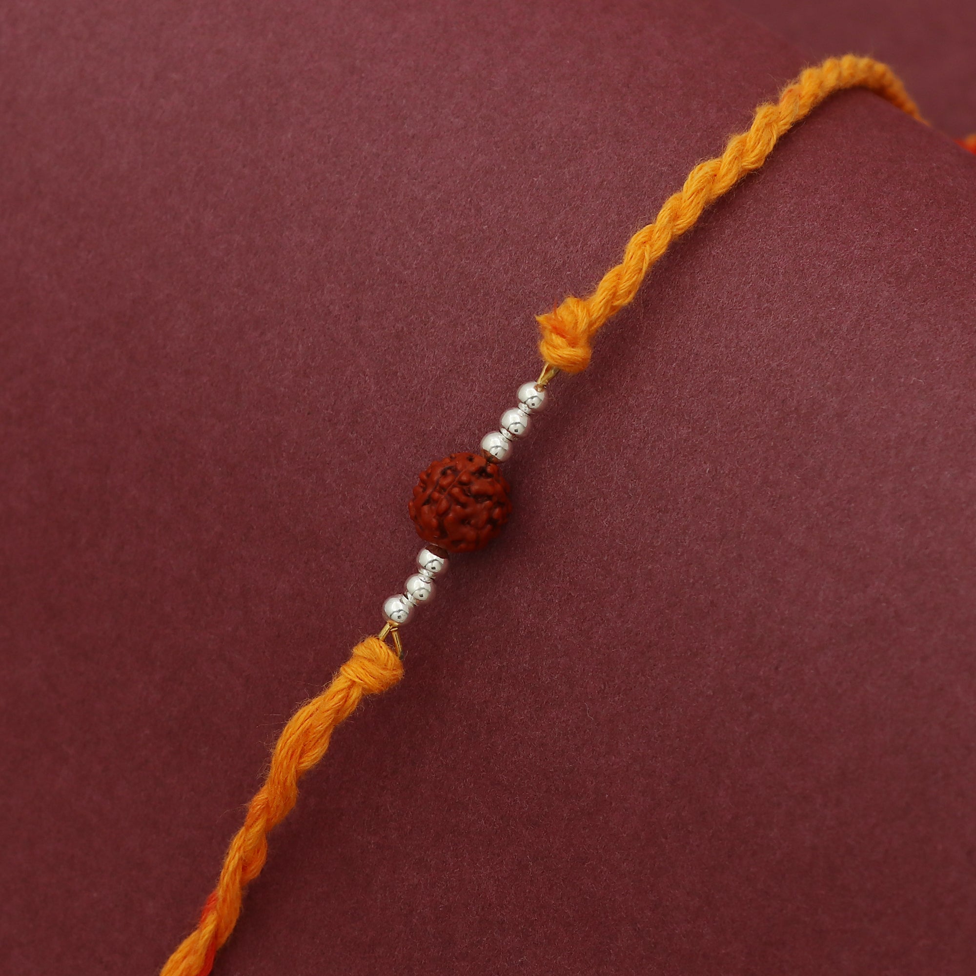 Sterling Silver Thread Rudraksh Rakhi