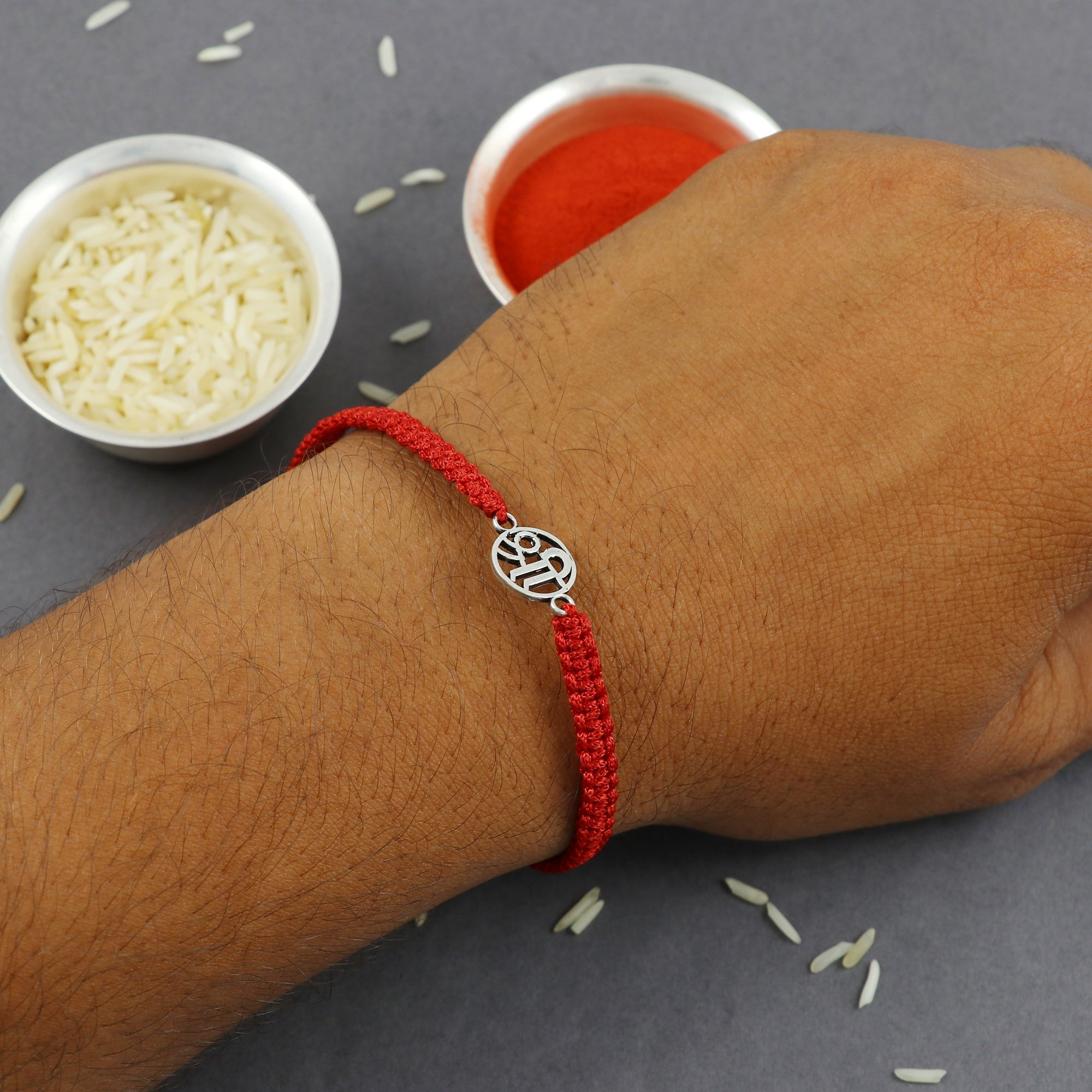 Sterling Silver Thread Shree Bracelet Rakhi