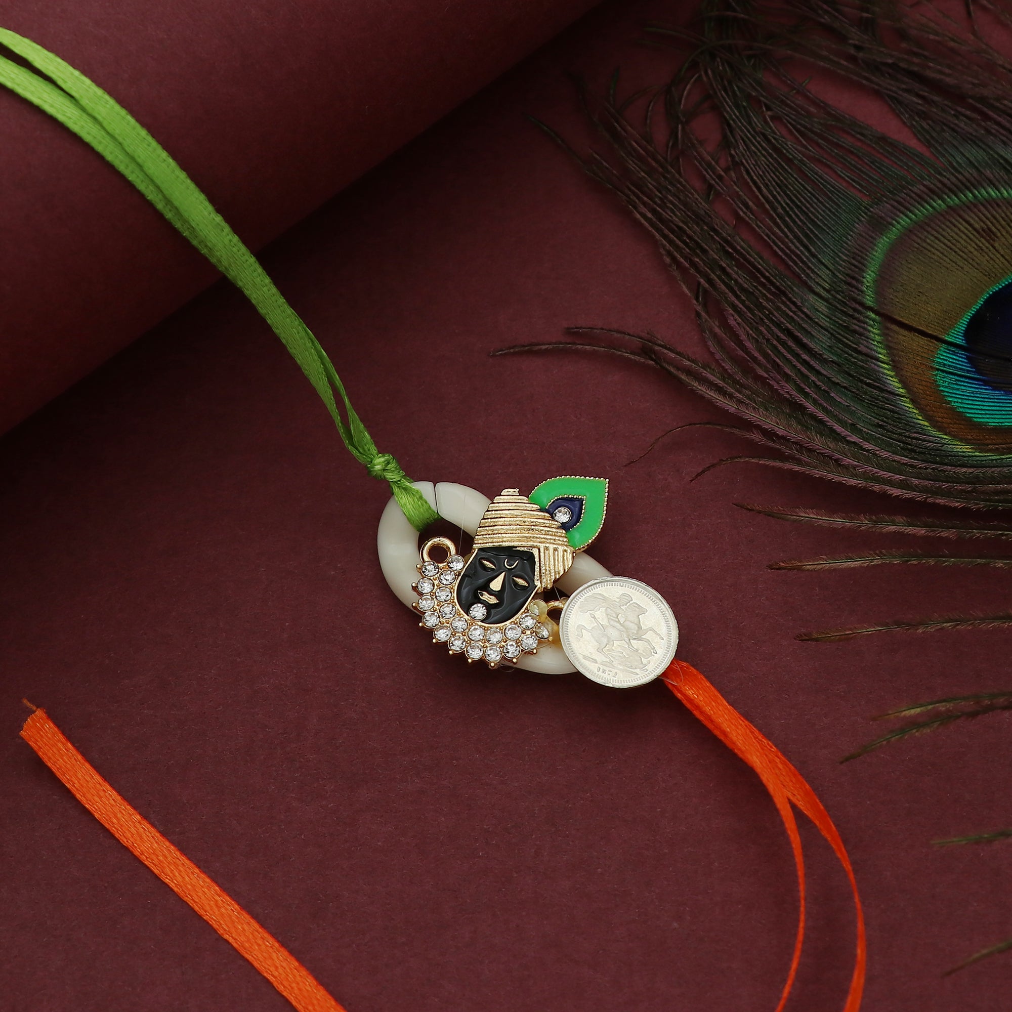 Sterling Silver Thread Shreenath Ji Rakhi