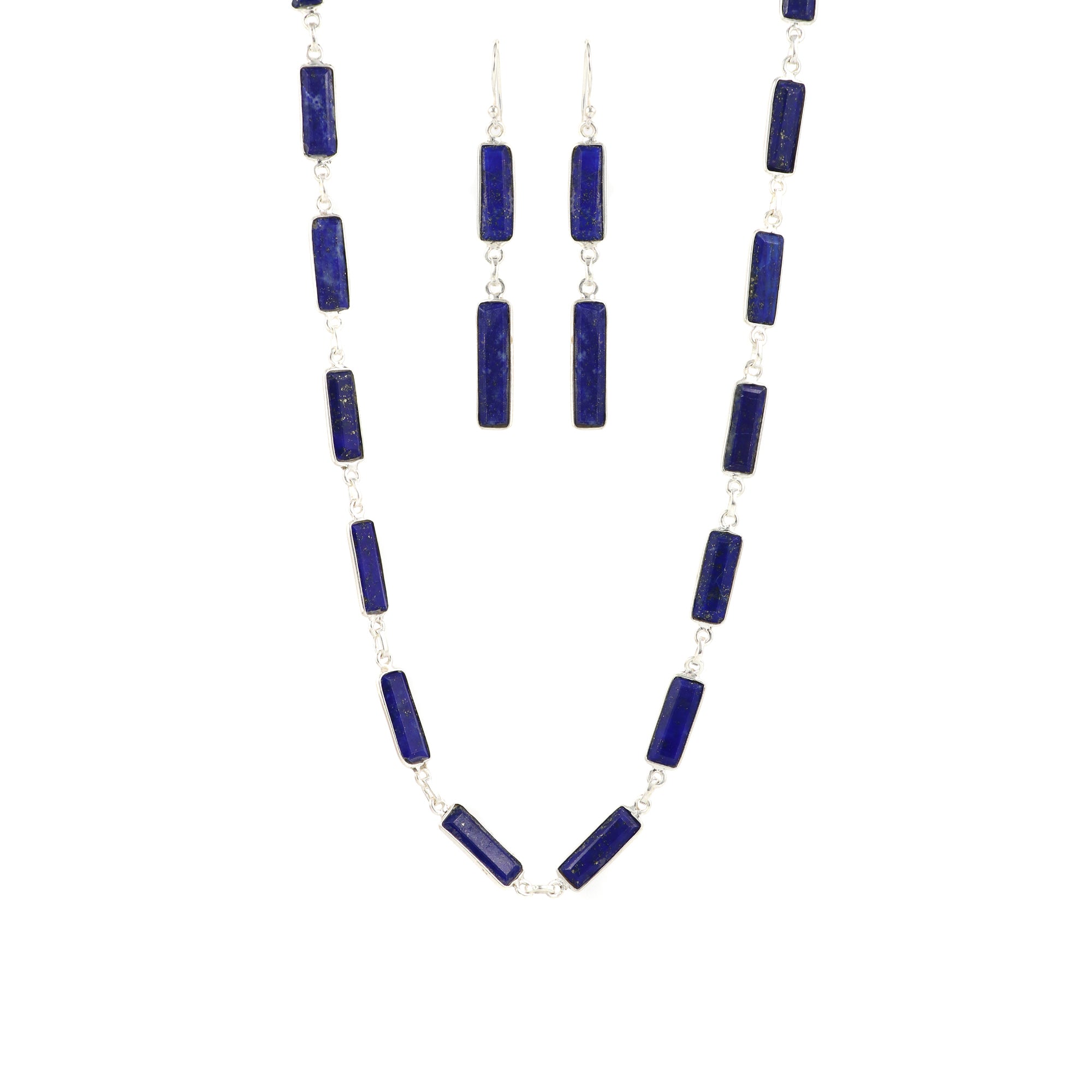 Lapis Lazuli Necklace Earring Bracelet Set