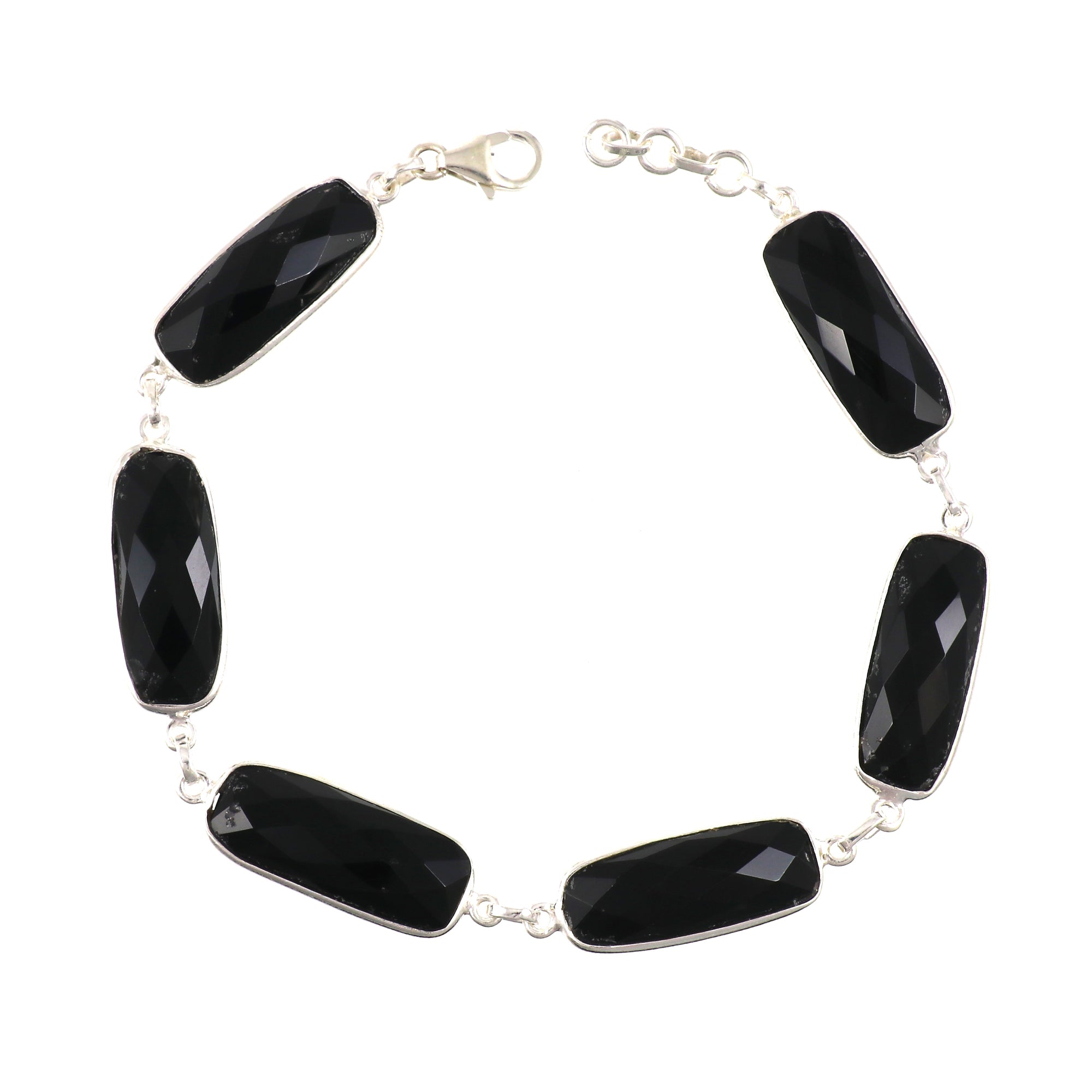 Black Onyx Necklace Earring Bracelet Set