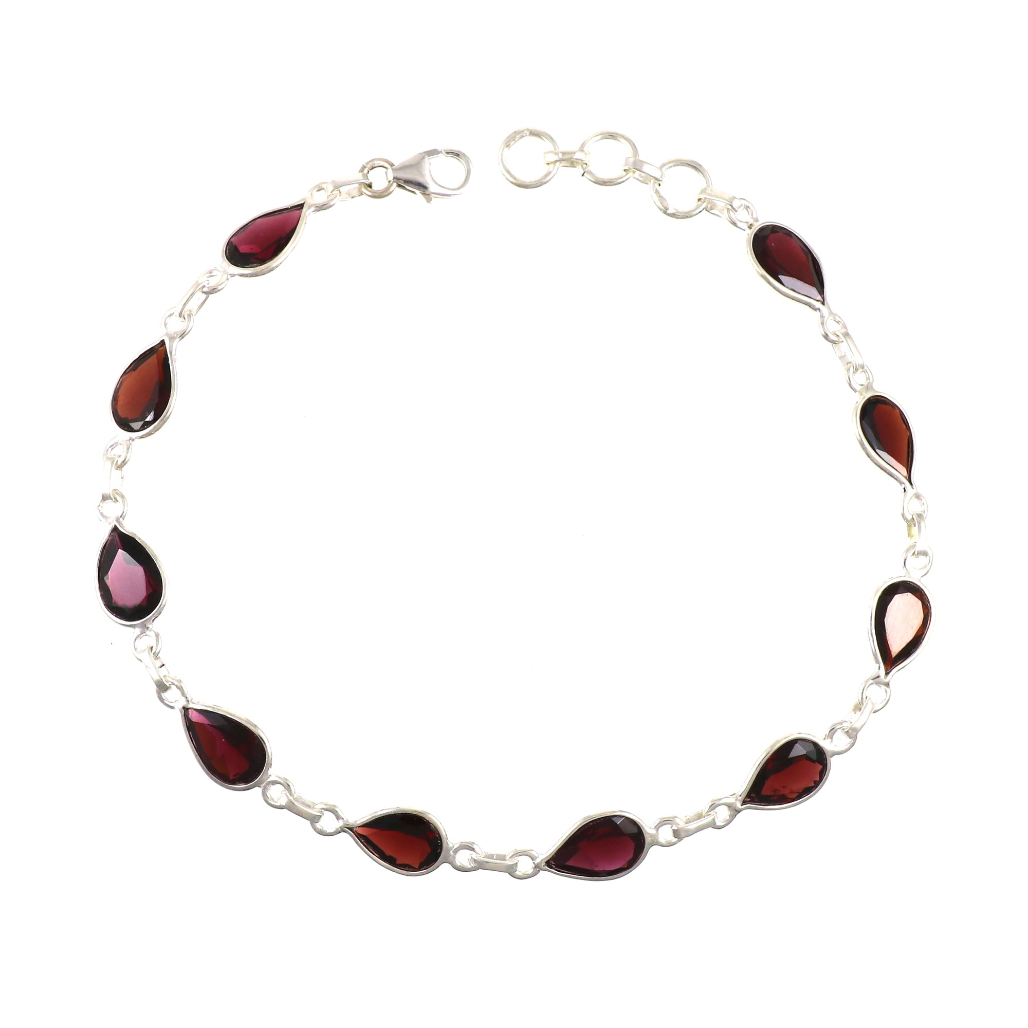 Garnet Necklace Earring Bracelet Set