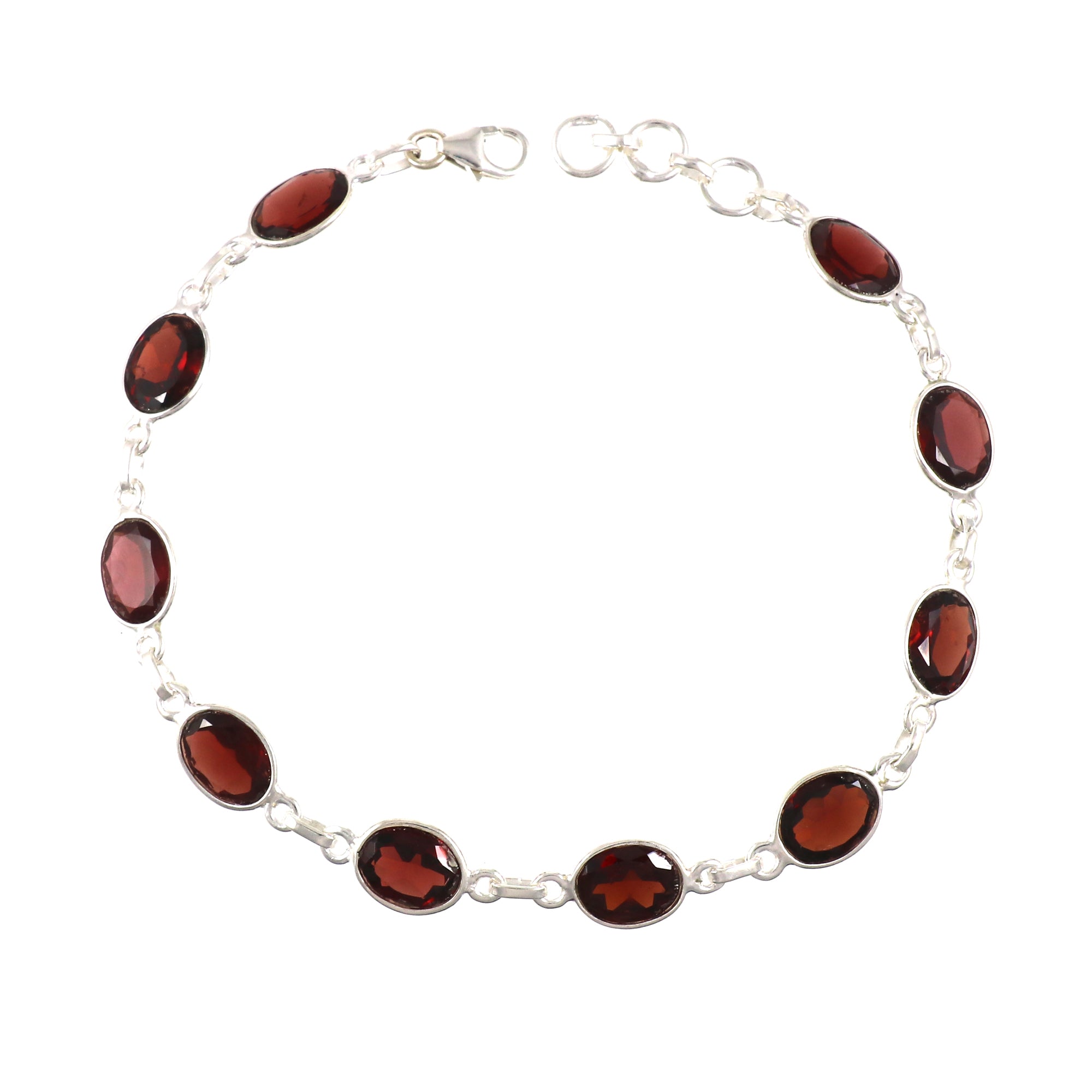 Garnet Necklace Earring Bracelet Set