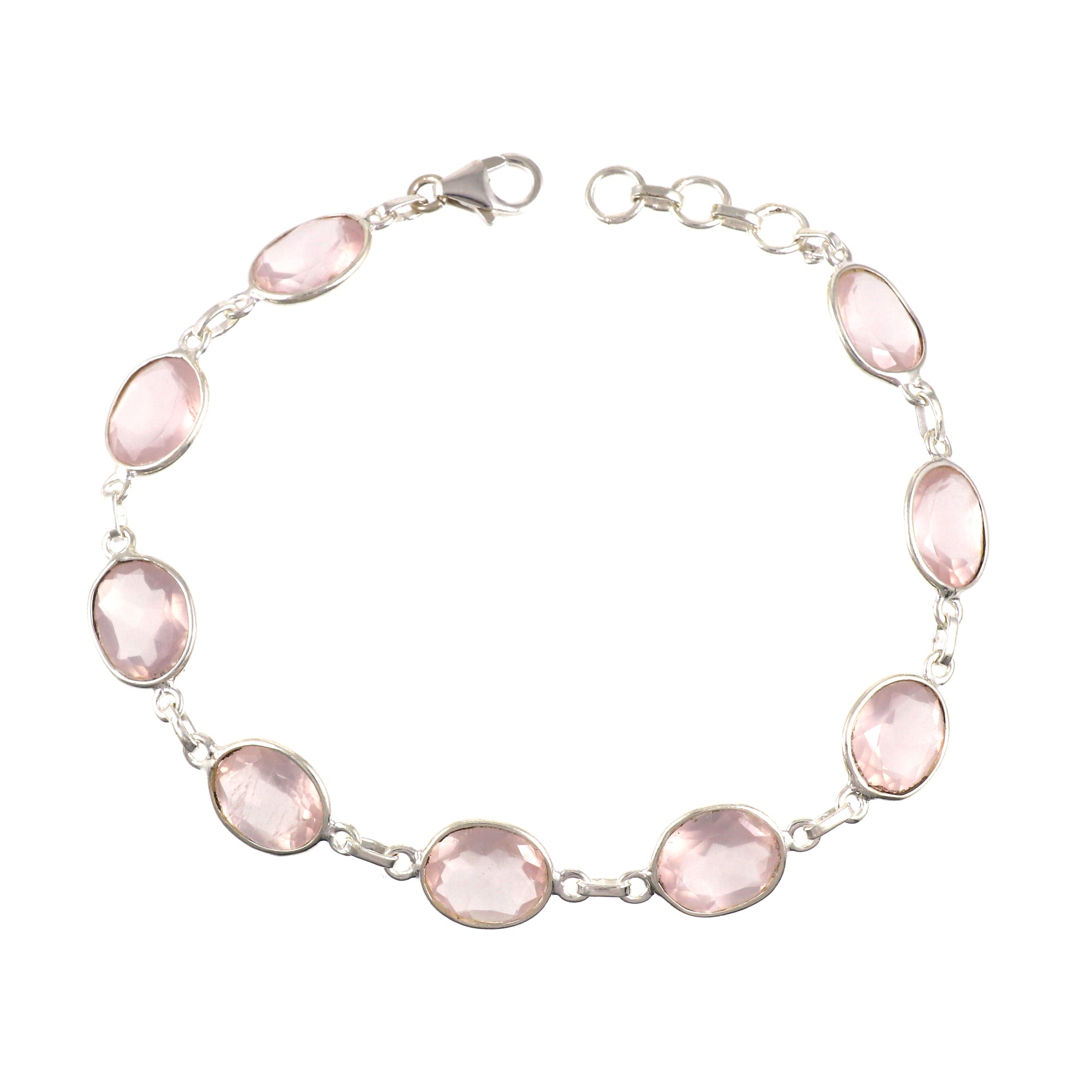 Rose Quartz Necklace Earring Bracelet Set