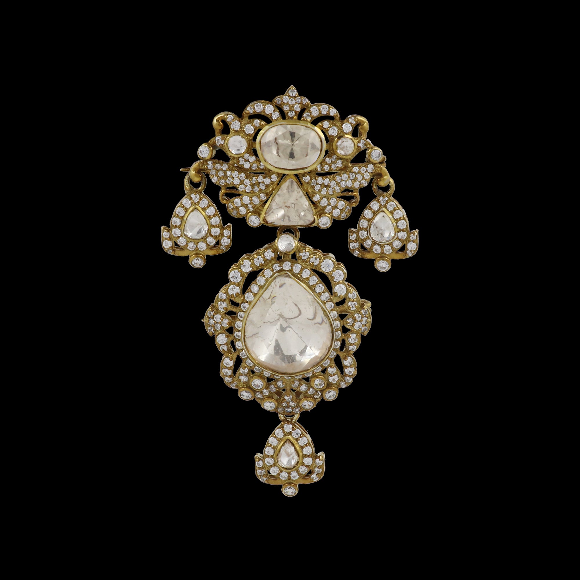 Moissanite Diamond Brooch
