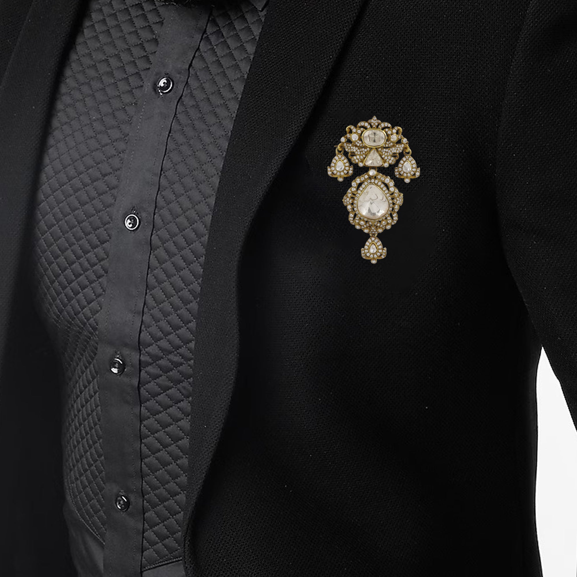 Moissanite Diamond Brooch