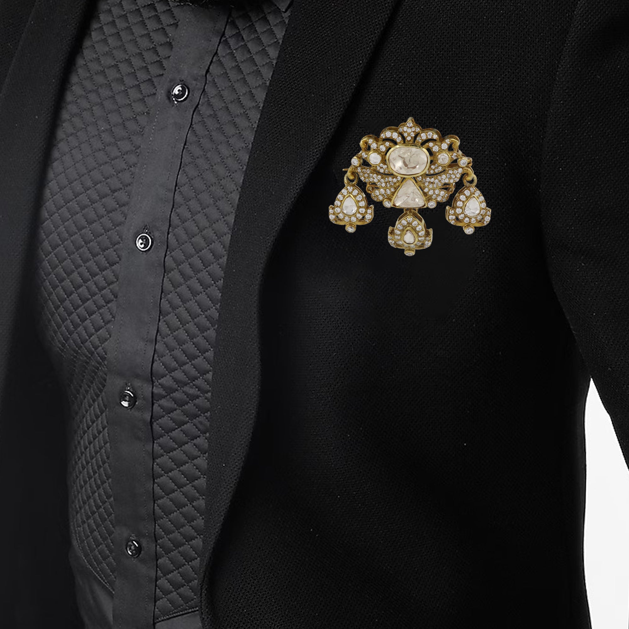 Moissanite Diamond Brooch