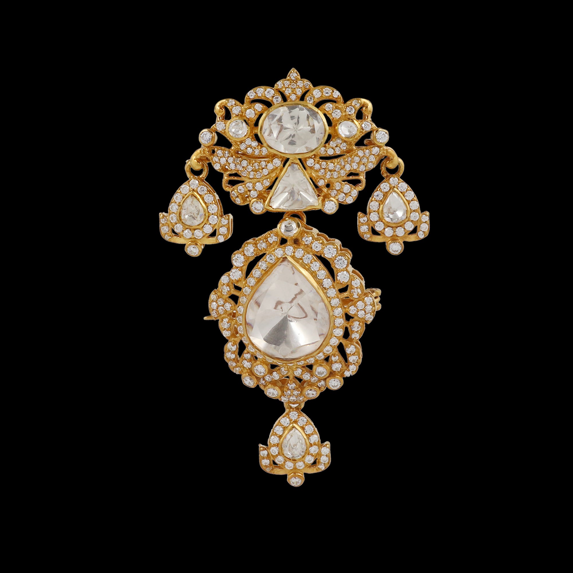 Moissanite Diamond Brooch