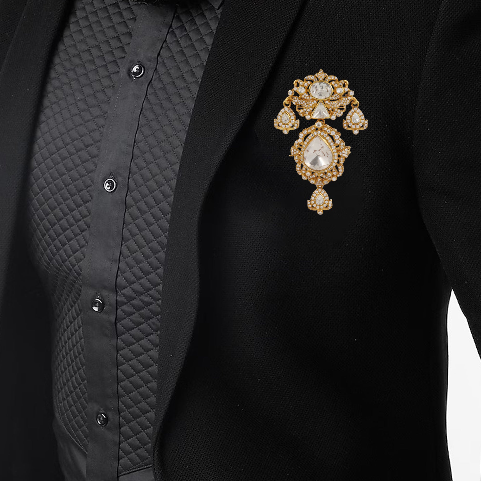 Moissanite Diamond Brooch
