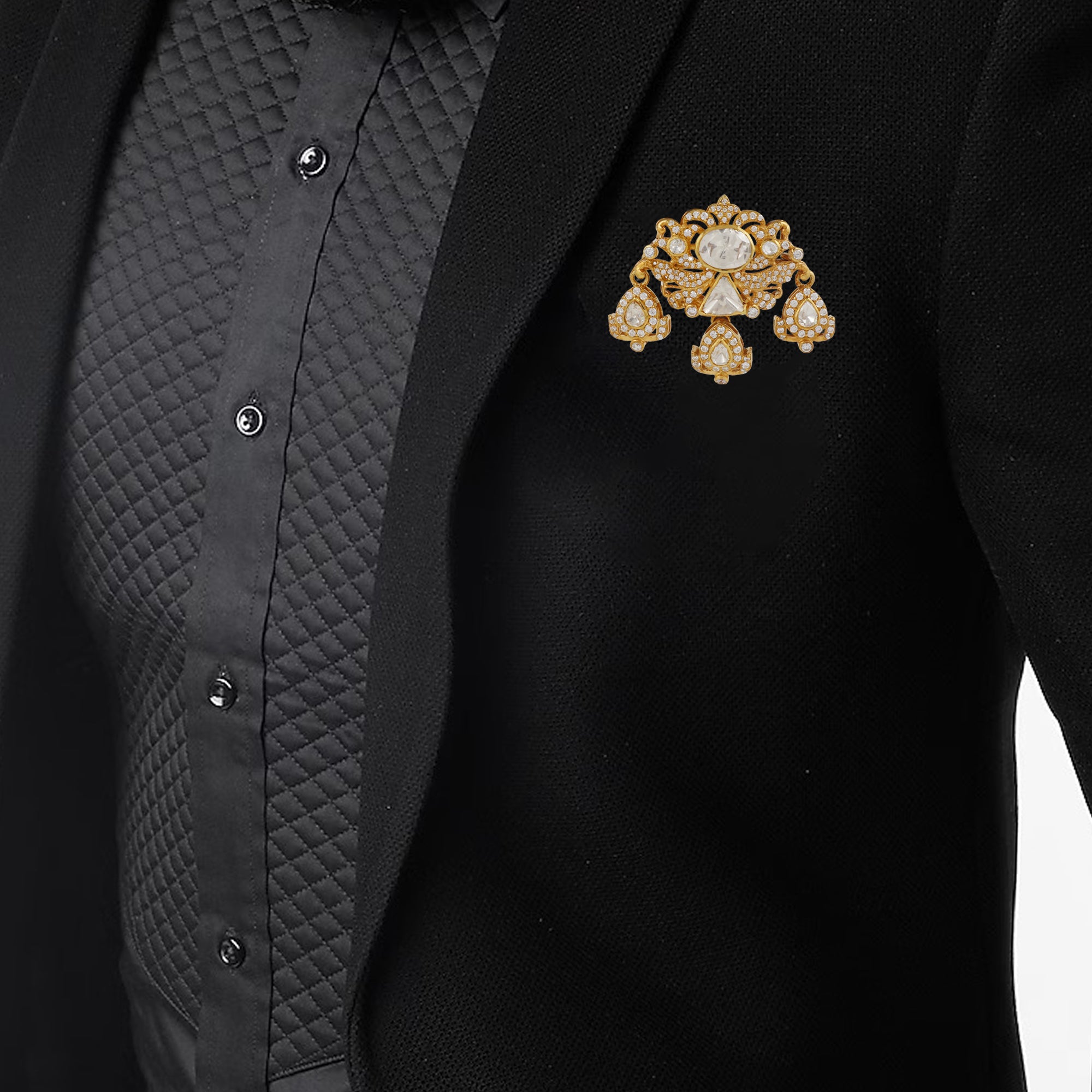 Moissanite Diamond Brooch