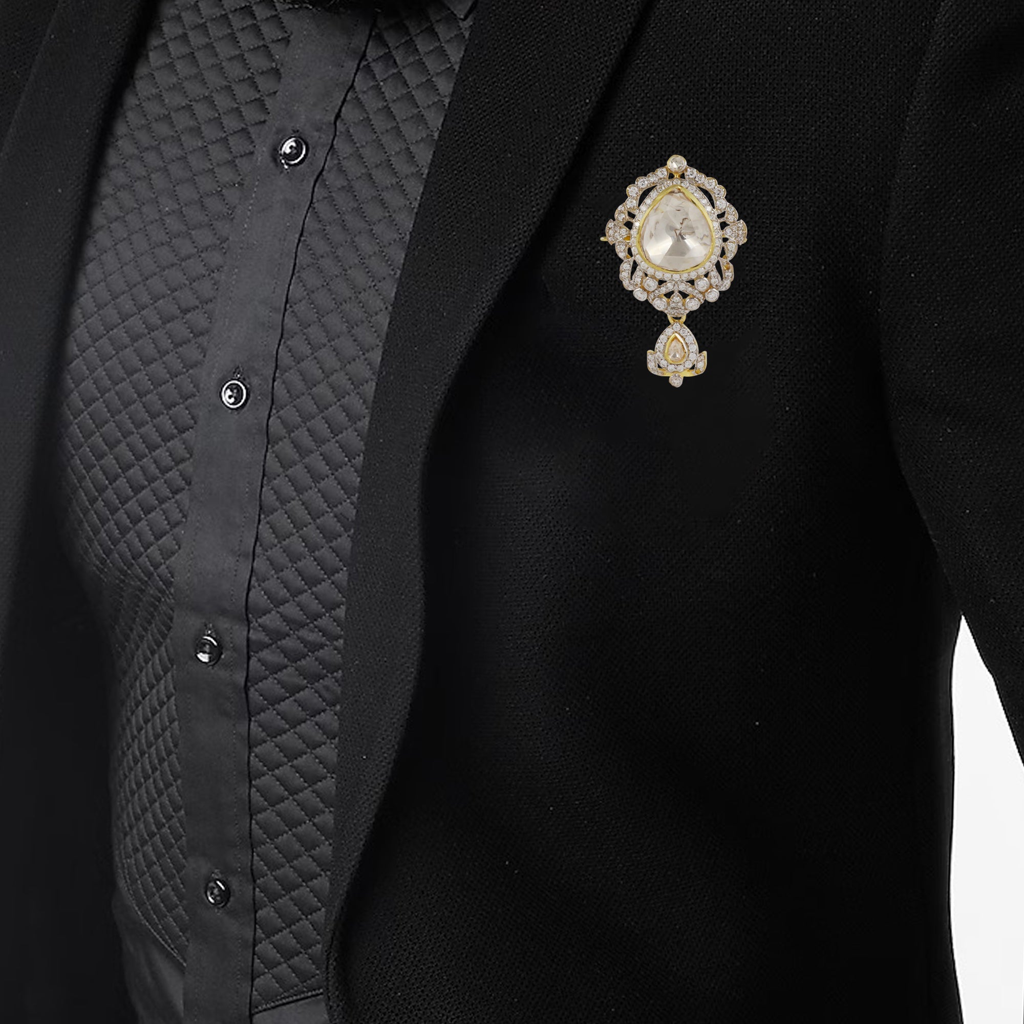 Moissanite Diamond Brooch