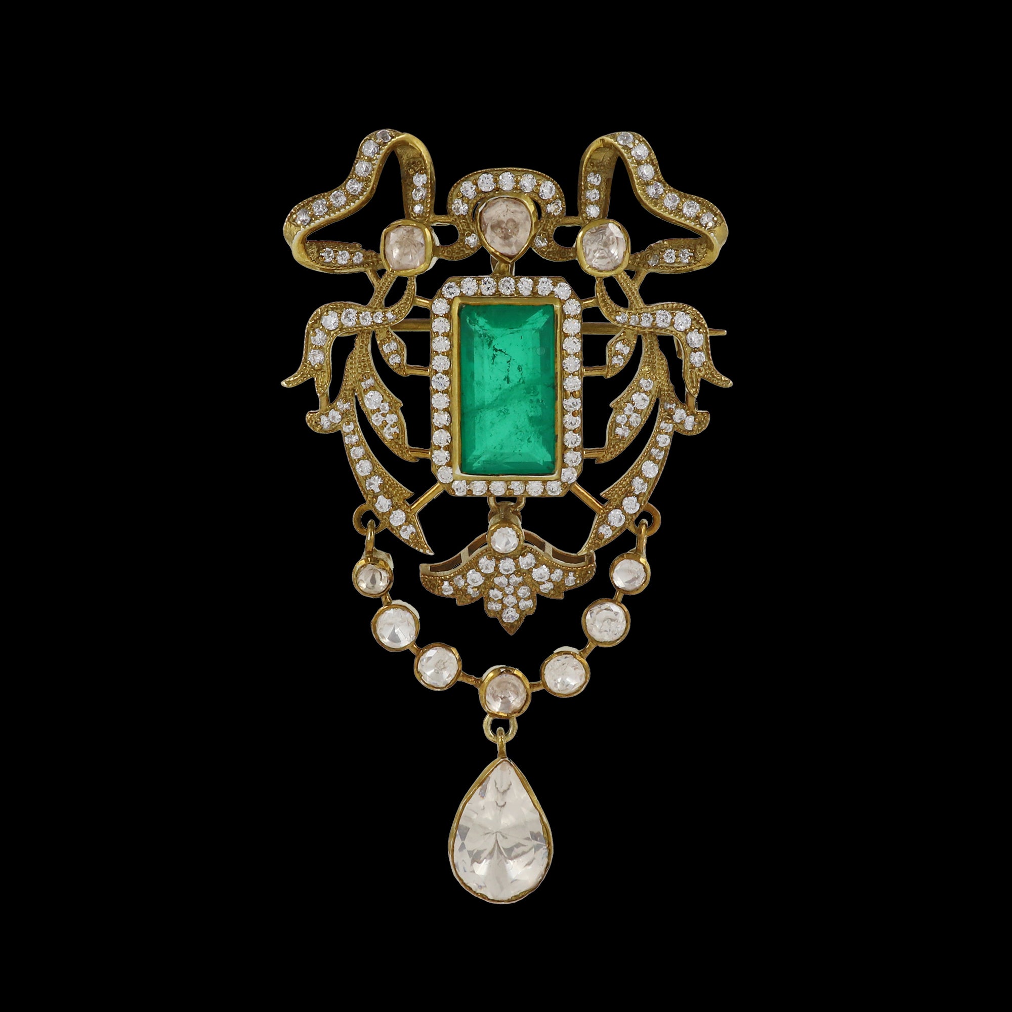 Moissanite Diamond Brooch