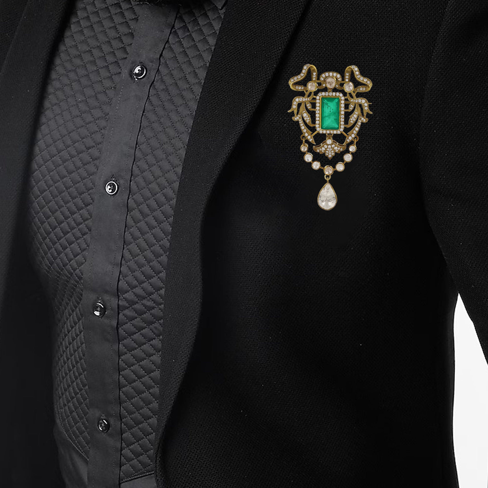 Moissanite Diamond Brooch