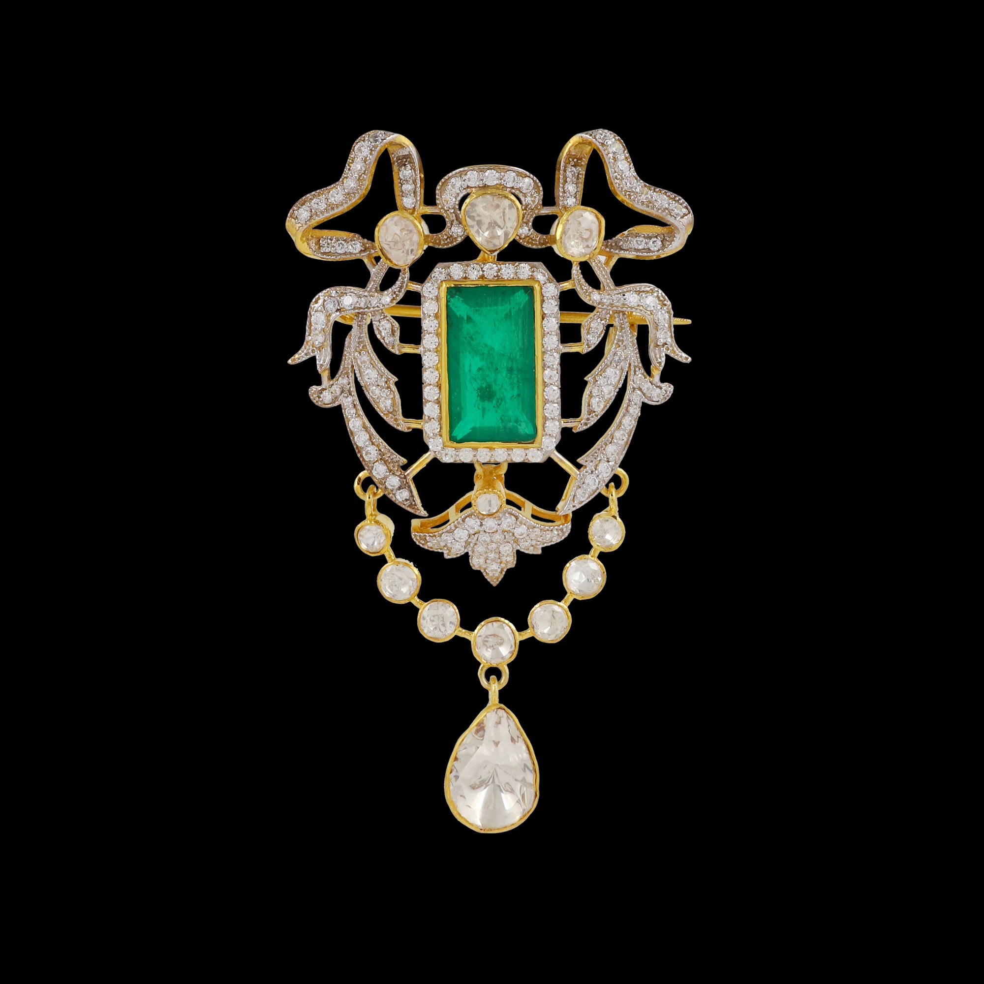 Moissanite Diamond Brooch