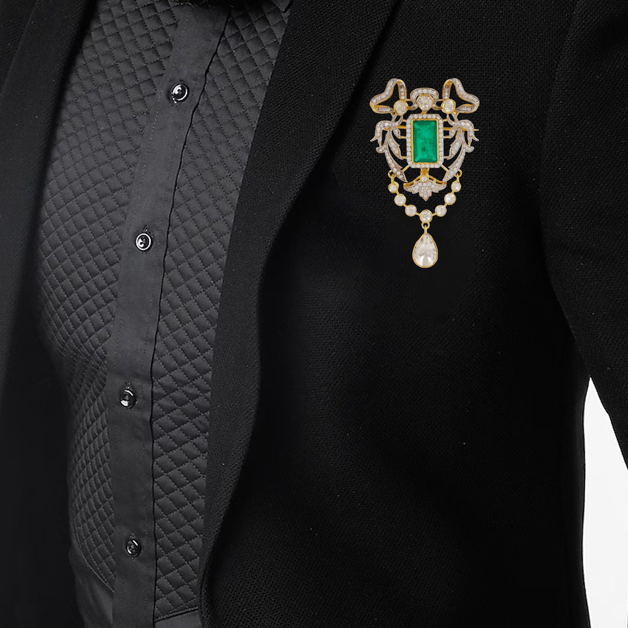 Moissanite Diamond Brooch