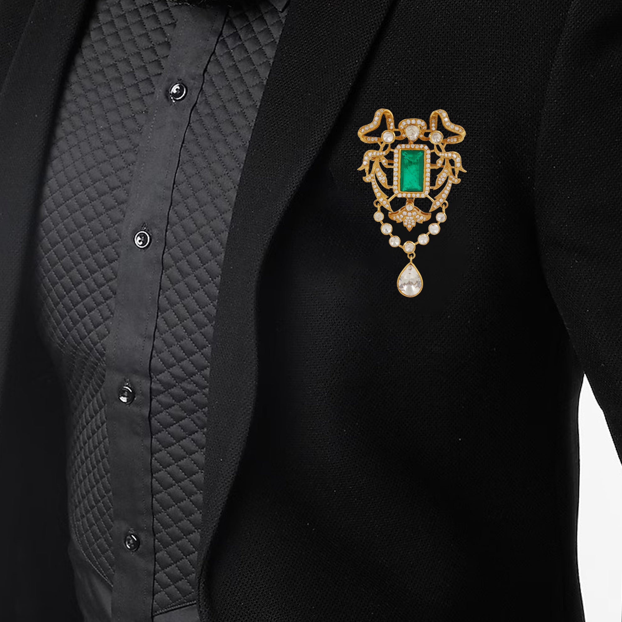 Moissanite Diamond Brooch