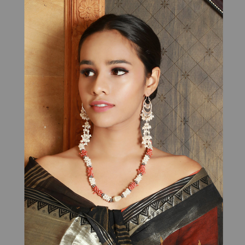 Coral Pearl Puai Necklace/Belt